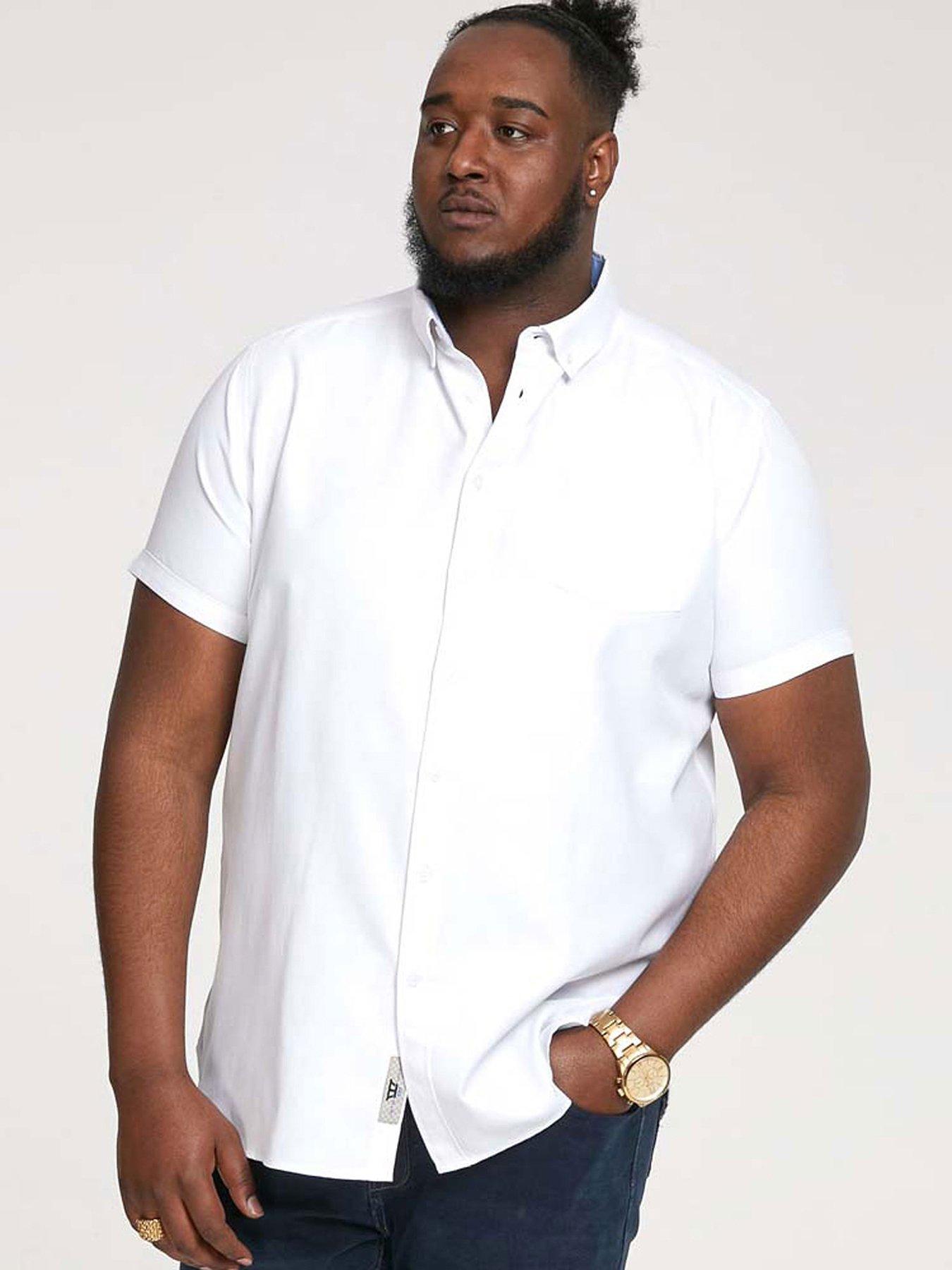 Image 1 of 5 of D555 James Basic Oxford Short Sleeve Shirt -White