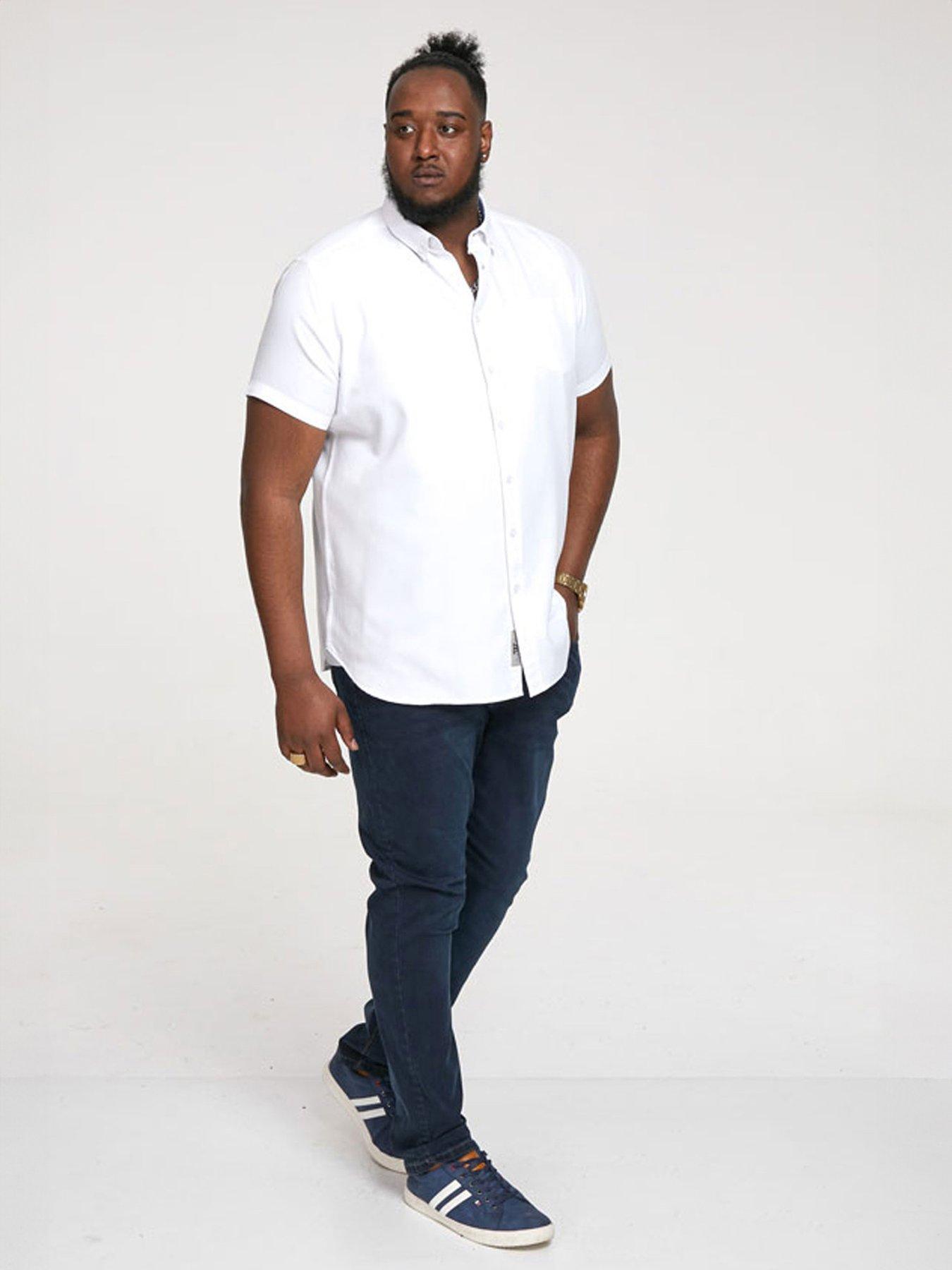 Image 2 of 5 of D555 James Basic Oxford Short Sleeve Shirt -White