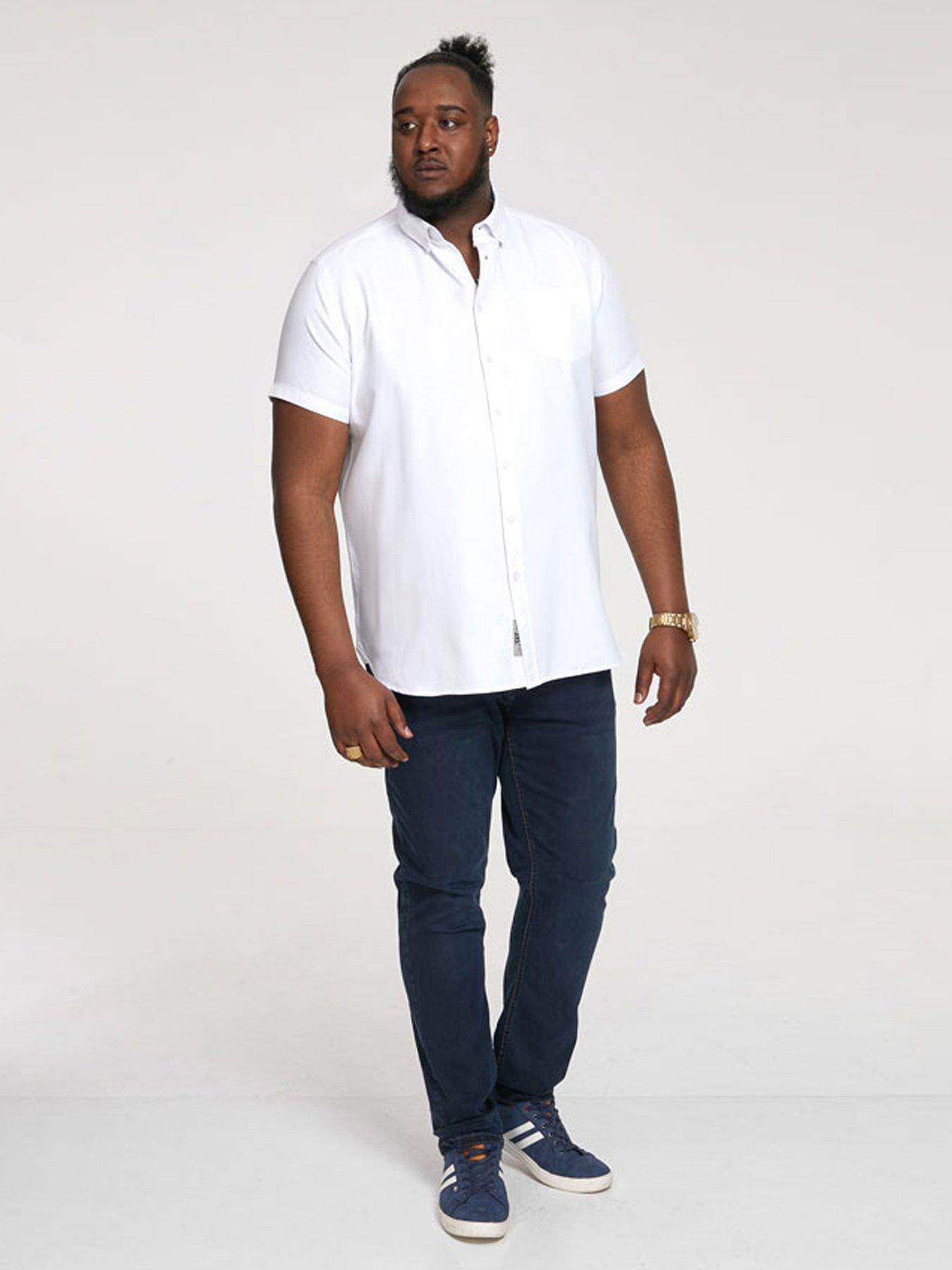 Image 3 of 5 of D555 James Basic Oxford Short Sleeve Shirt -White