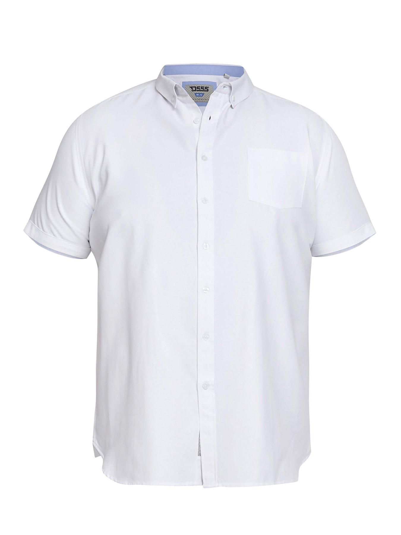 Image 4 of 5 of D555 James Basic Oxford Short Sleeve Shirt -White