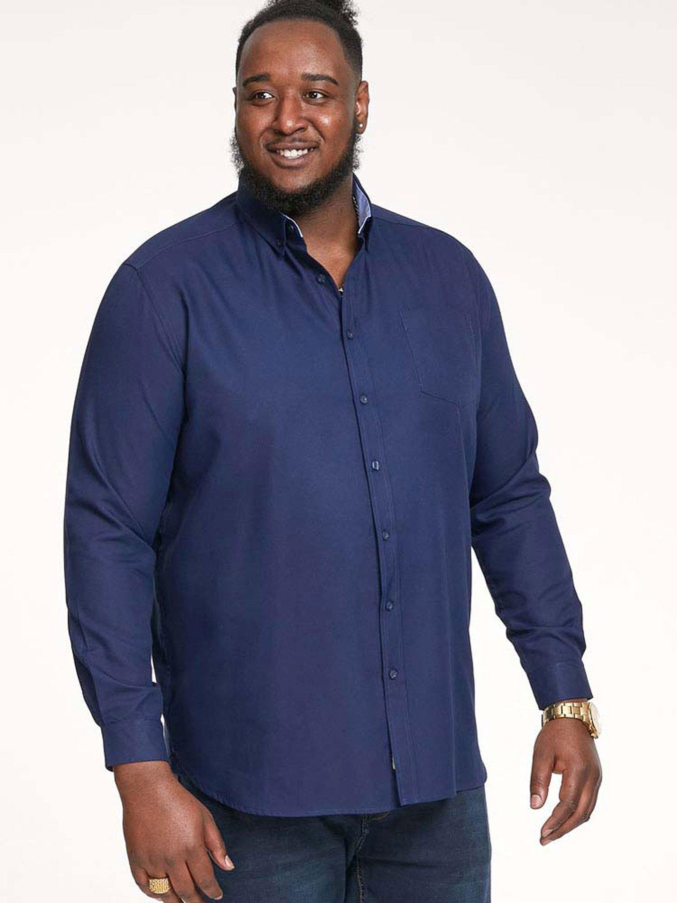undefined Richard Basic Oxford Long Sleeve Shirt -Navy