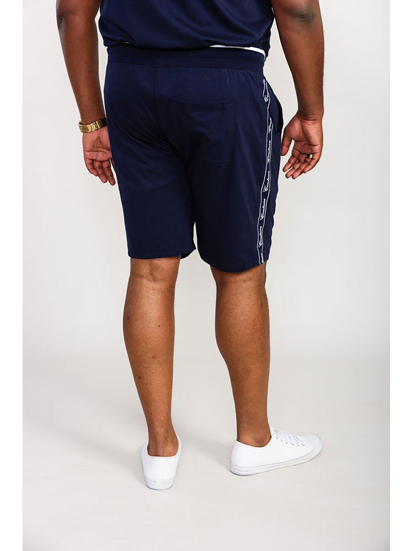 d555-brantham-couture-elasticated-waistband-side-panel-shorts-navystillFront