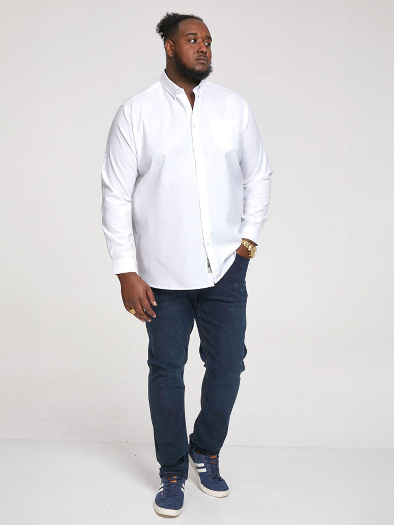 Image 2 of 5 of D555 Richard Basic Oxford Long Sleeve Shirt -White