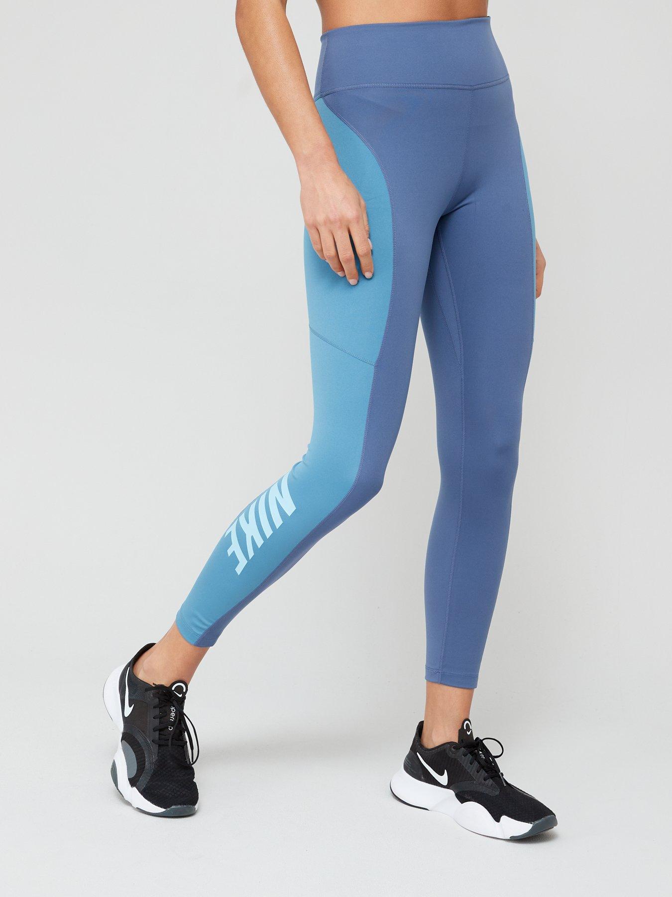 Nike Womens Running Mid-rise Pocket Leggings - Blue