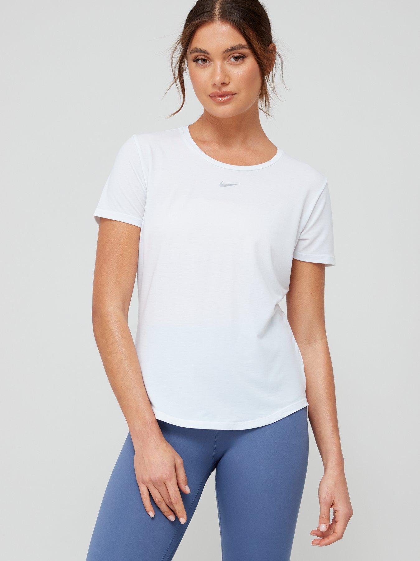 Buy Nike Yoga Luxe Short Sleeve Top - Orange At 50% Off