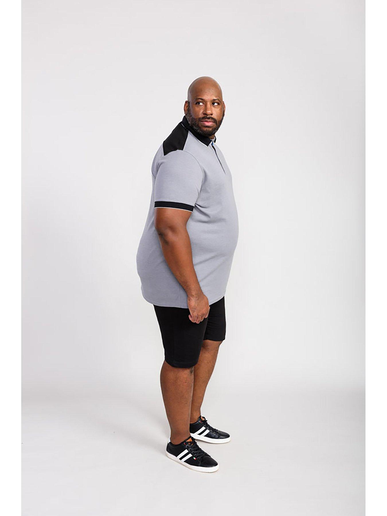 d555-prinstead-with-ribbed-collar-and-cuff-pique-polo-shirt-greystillFront