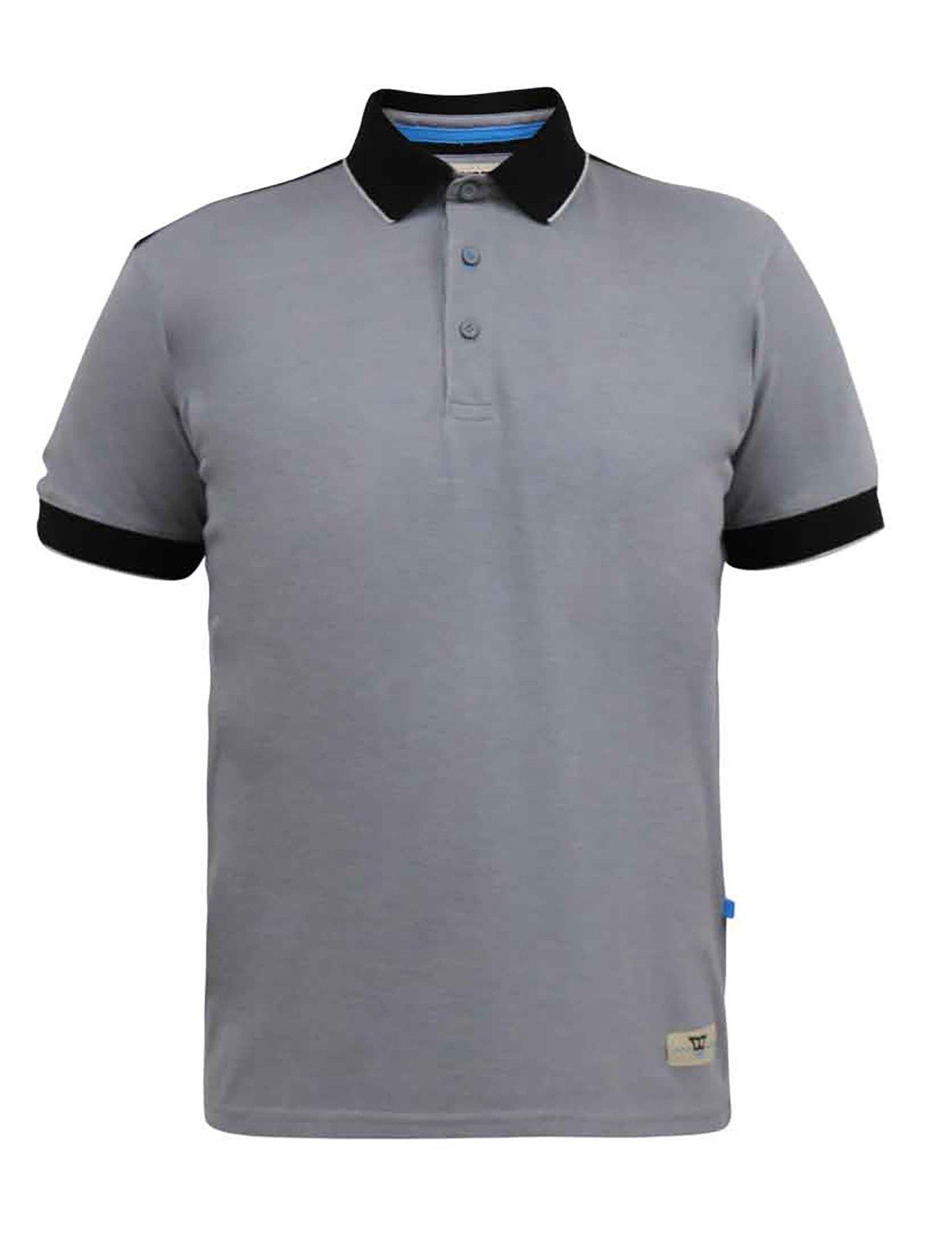 d555-prinstead-with-ribbed-collar-and-cuff-pique-polo-shirt-greyoutfit