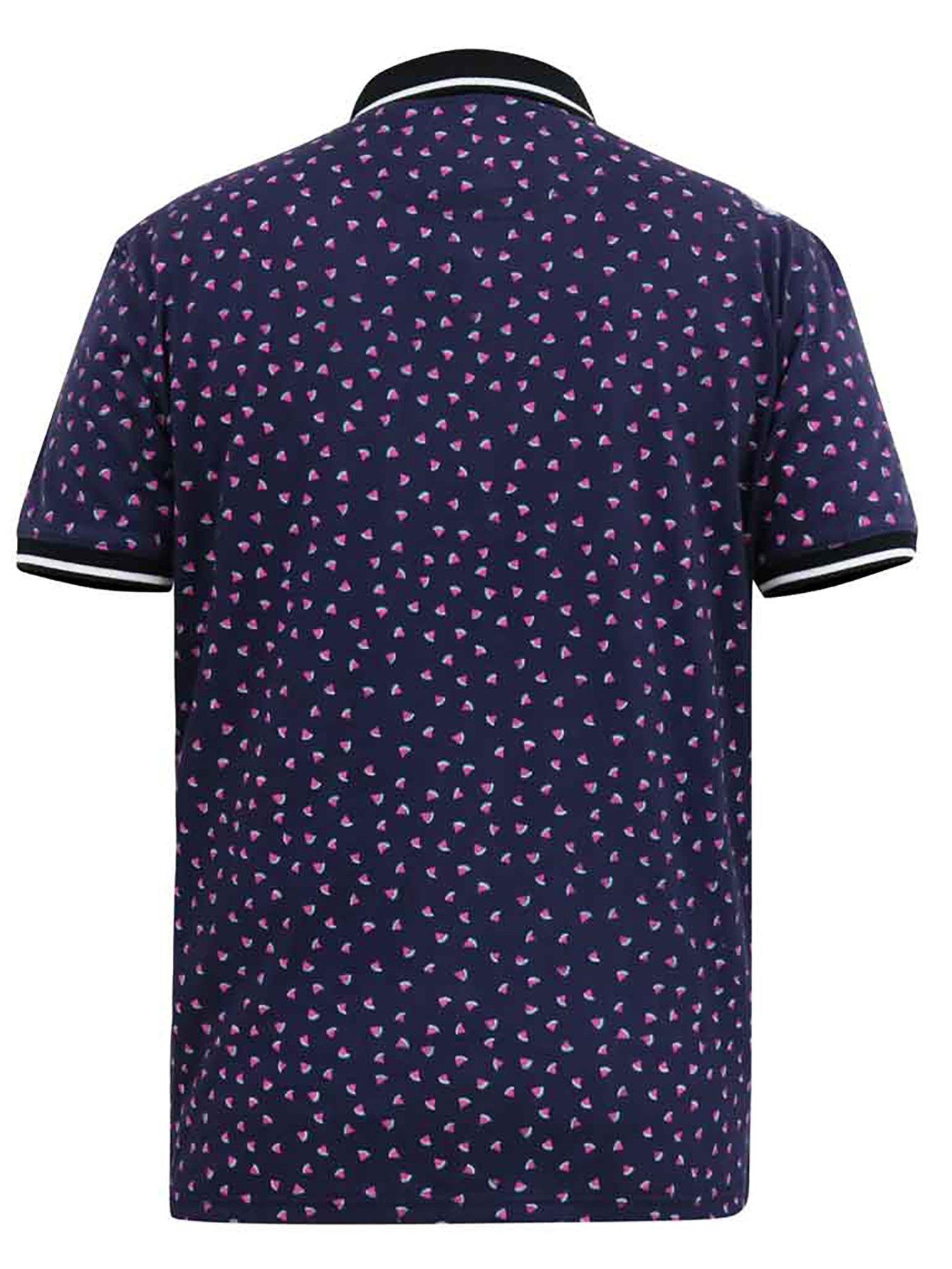 Image 5 of 5 of D555 Rover Melon Printed Polo Shirt - Navy