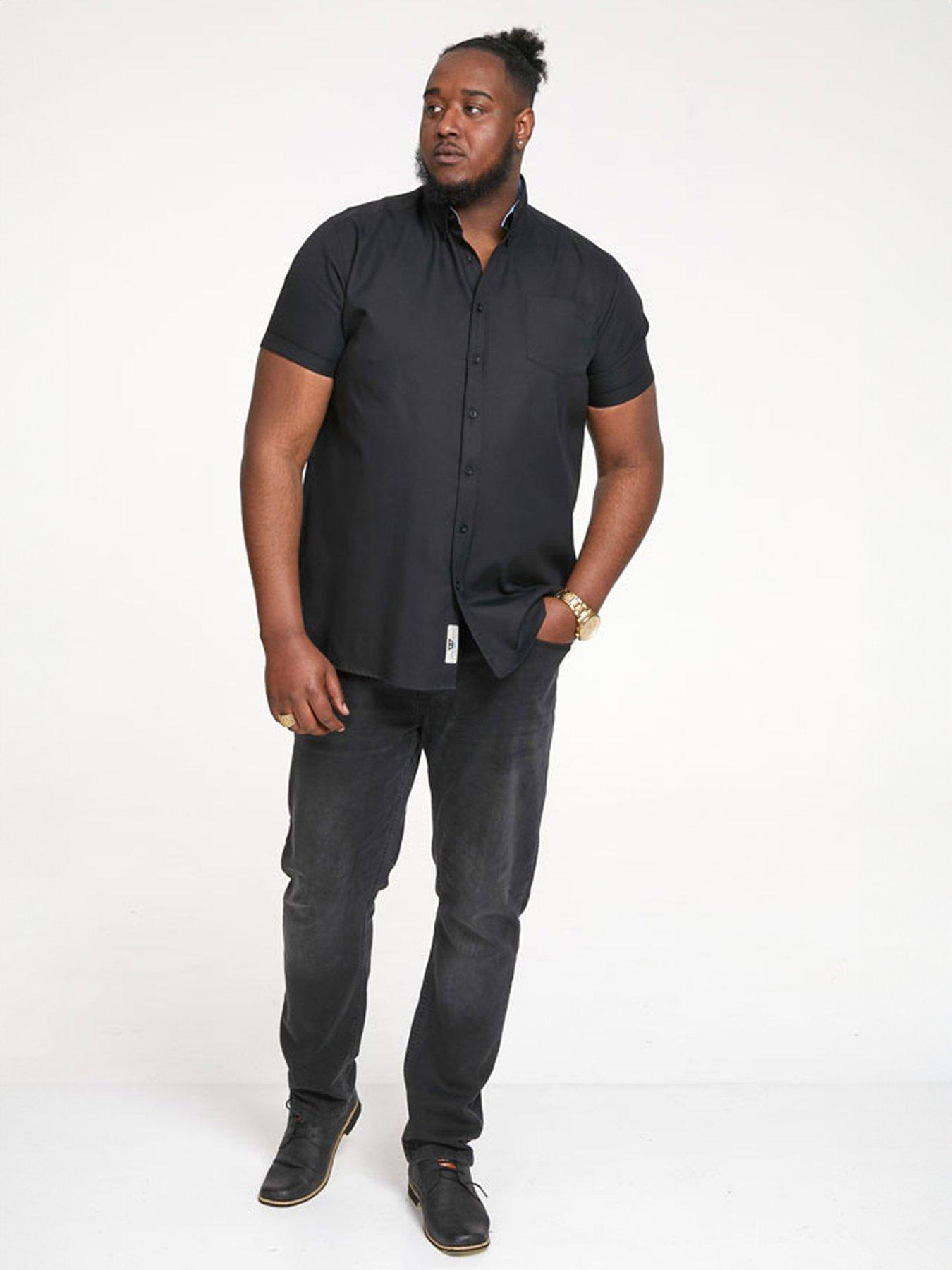 d555-james-basic-oxford-short-sleeve-shirt--blackstillFront