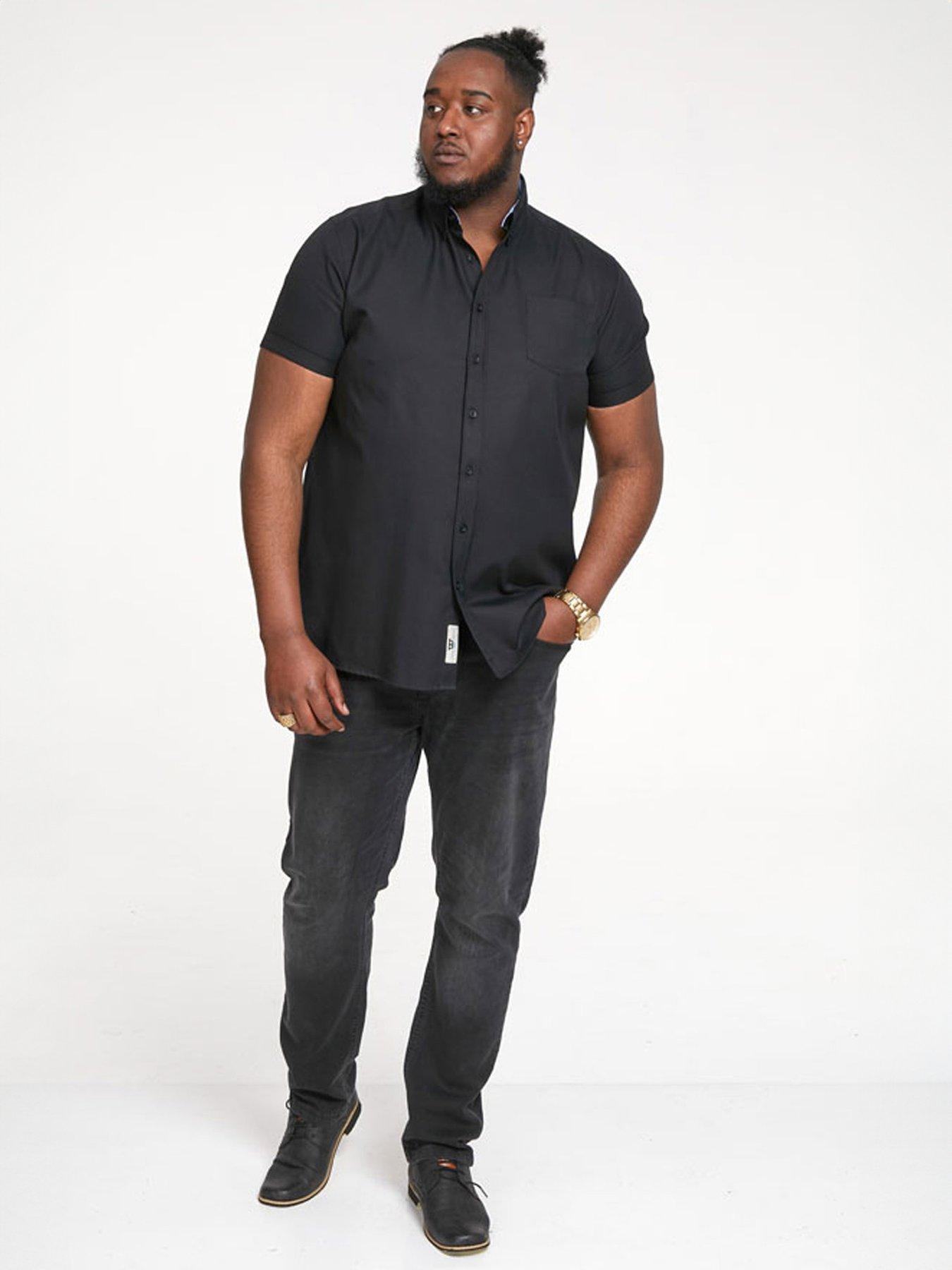 Image 2 of 5 of D555 James Basic Oxford Short Sleeve Shirt -Black