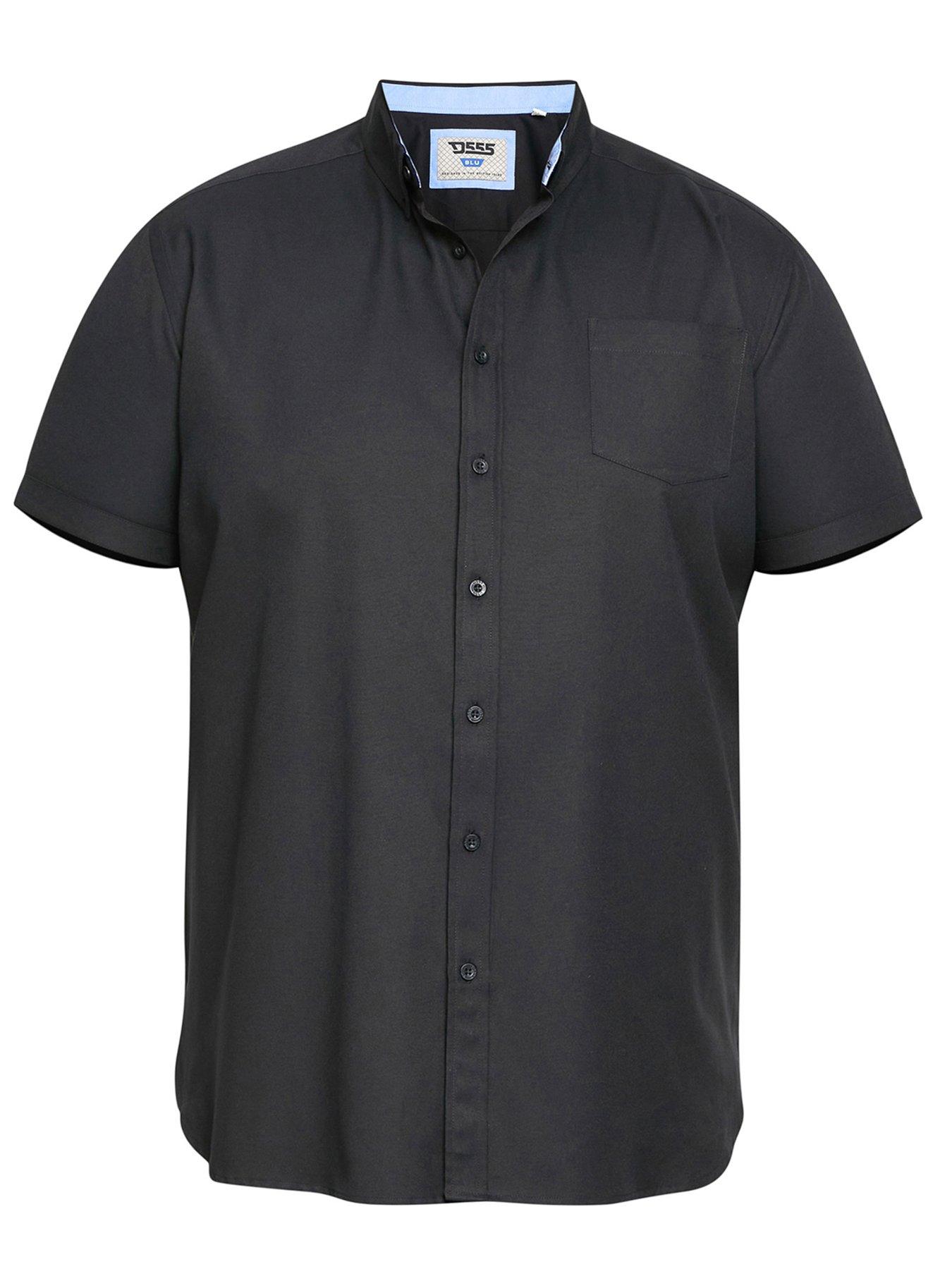 Image 4 of 5 of D555 James Basic Oxford Short Sleeve Shirt -Black