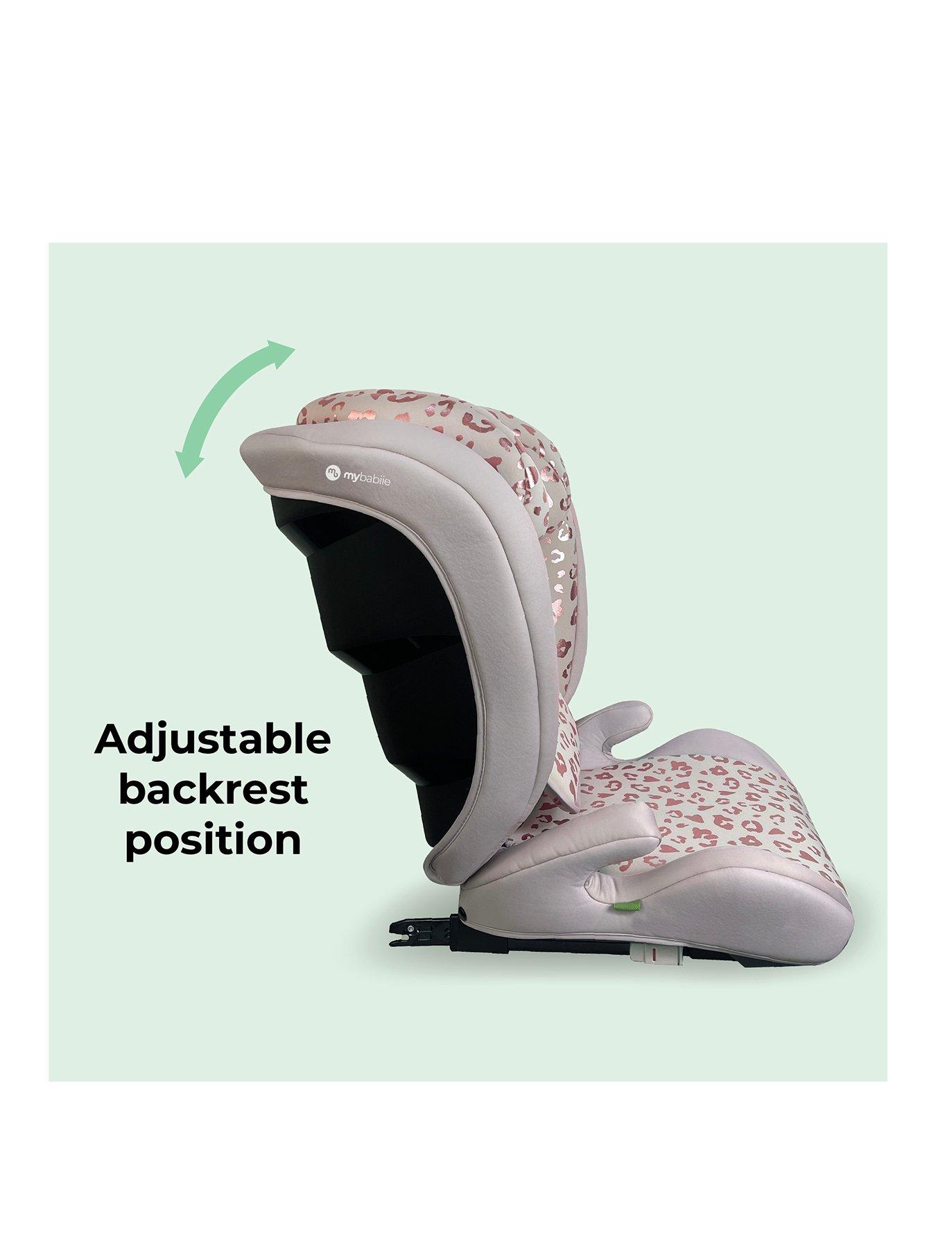 Image 2 of 7 of My Babiie My Babiie iSize Blush Leopard Car Seat (100-150cm)