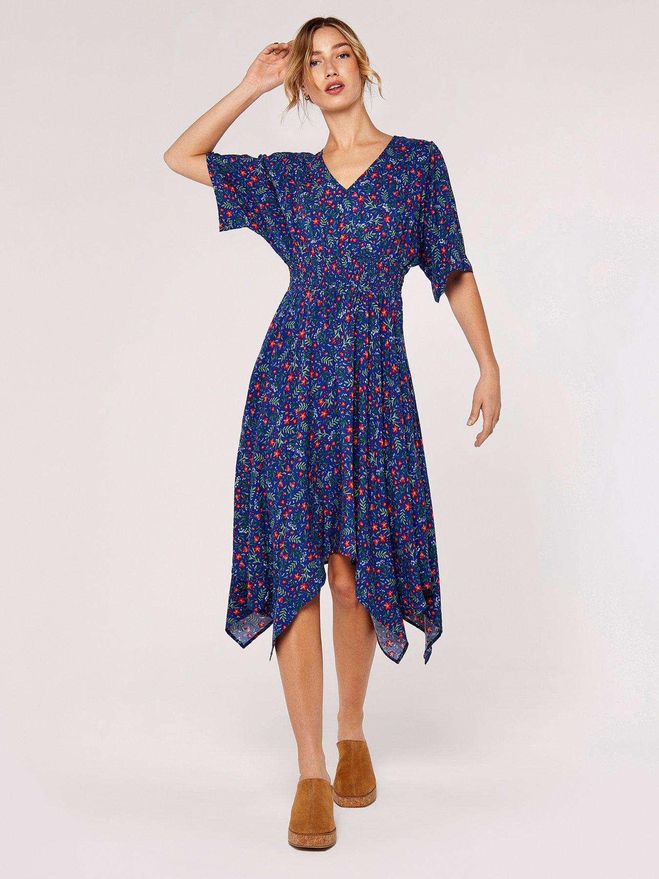 Yours Floral Print Double Layered Mesh Smock Dress