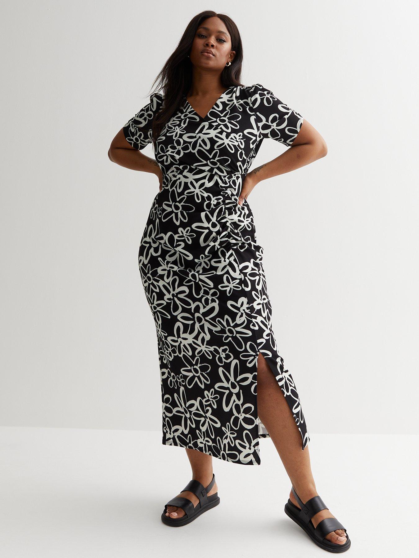 Floral wrap dress new deals look