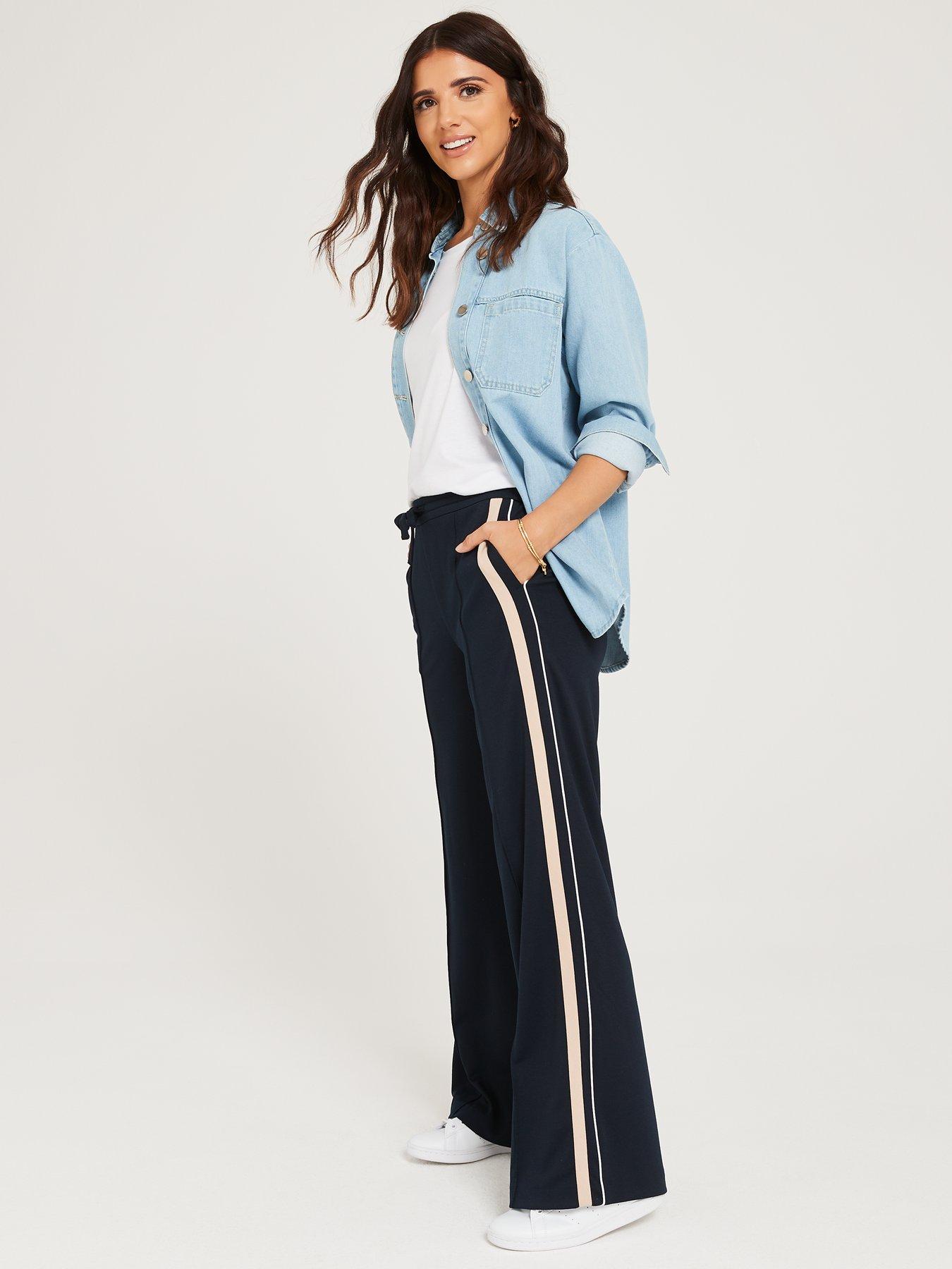 Lucy Mecklenburgh x V by Very Smart Side Stripe Joggers Navy