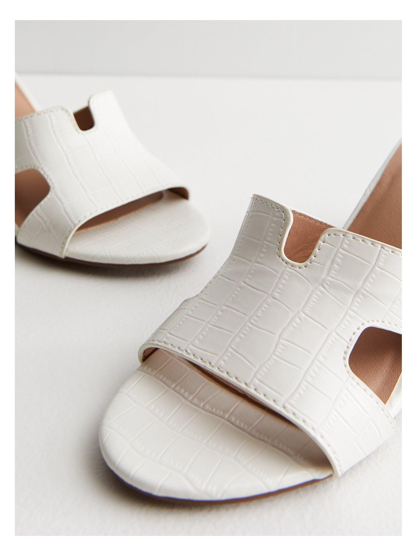 New Look White Block Heel Mule Sandals