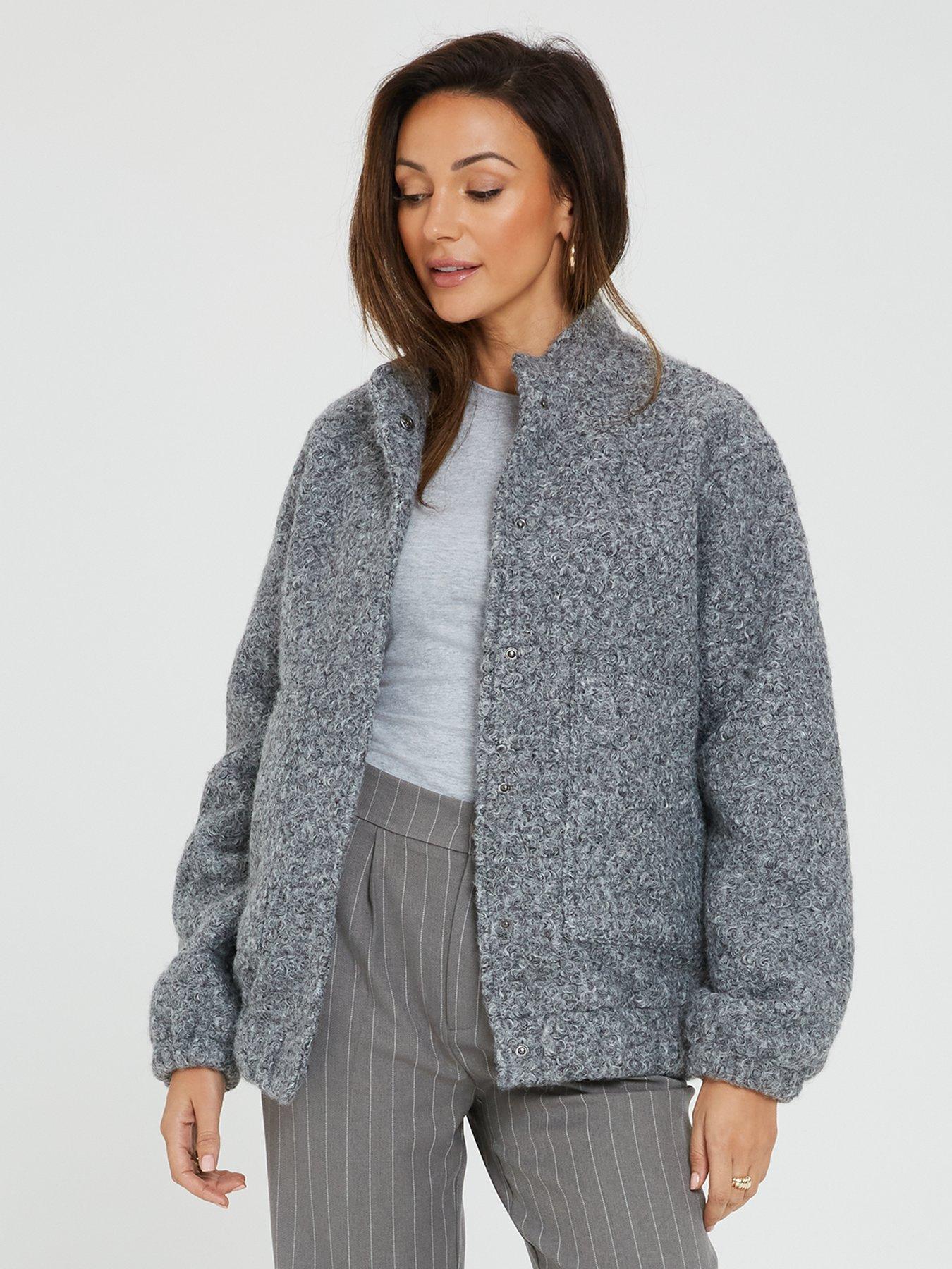 Oversized Bomber Jacket Grey