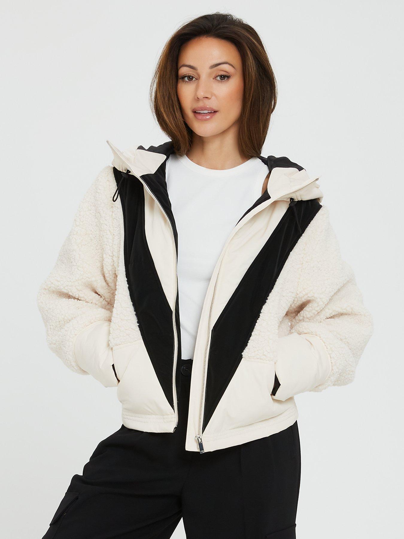 Michelle Keegan Longline Padded Duvet Coat Puffer Jacket Grey Big Size 12 &  14