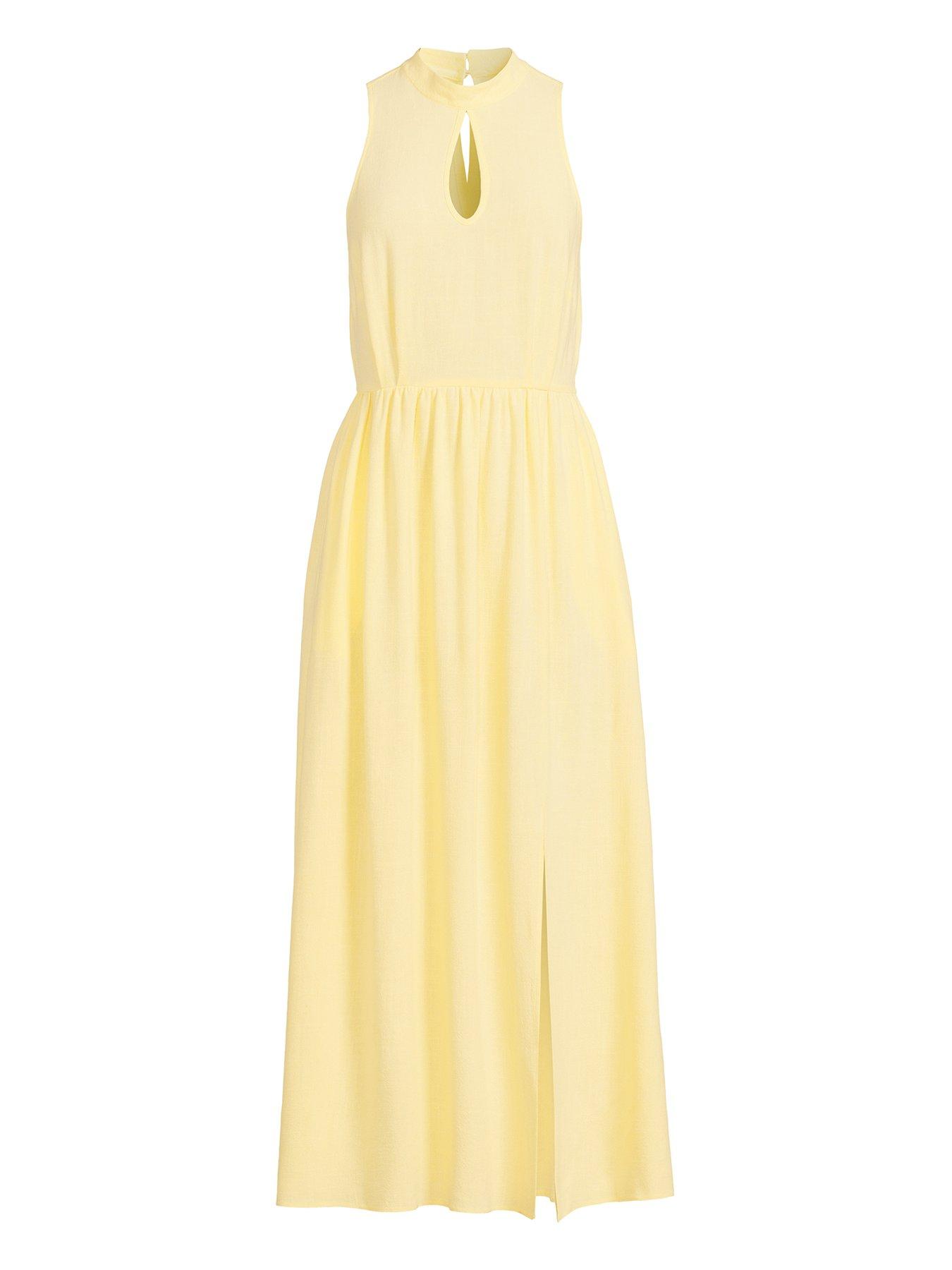 michelle-keegan-high-neck-linen-floaty-midi-dress-yellowdetail