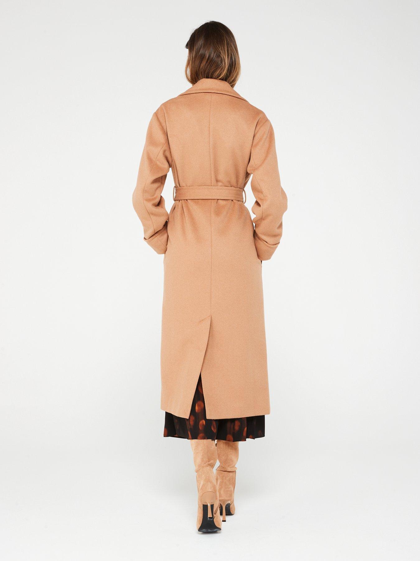 Fig Basil Wool Rich Belted Relaxed Overcoat Camel Very Ireland