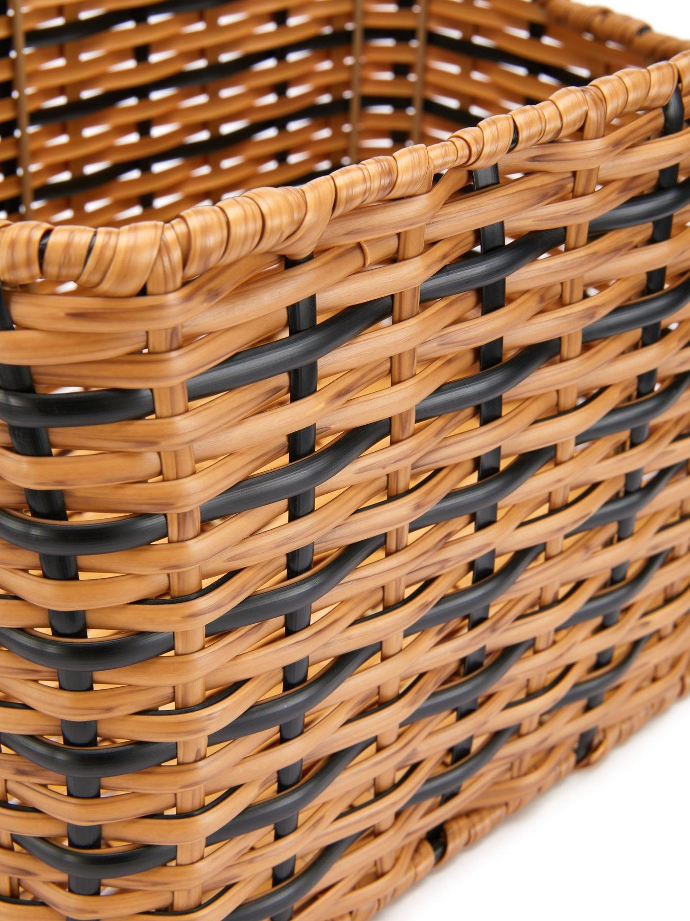 Image 6 of 6 of The Very Collection Rectangle Black/Natural Basket