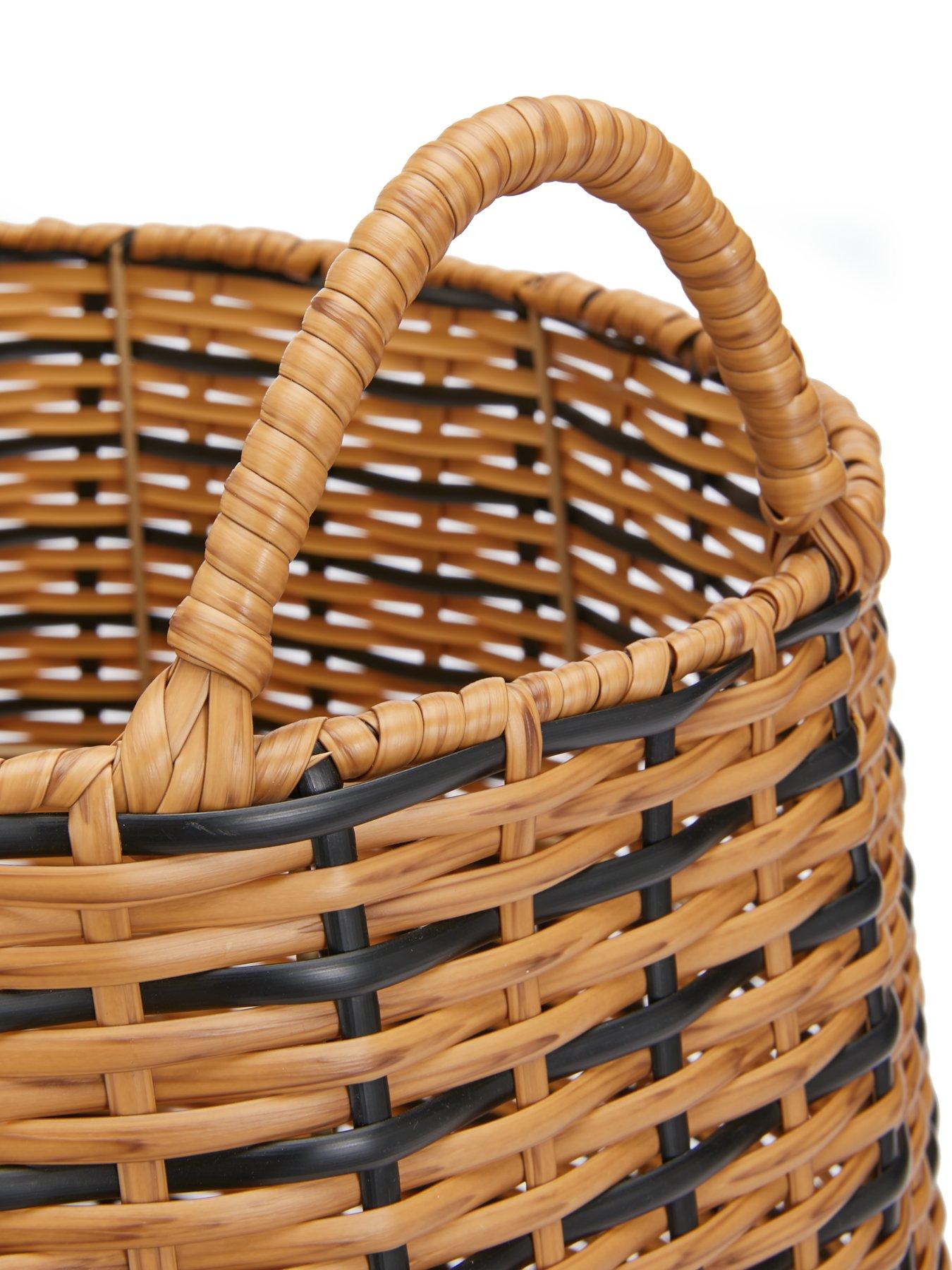 Image 5 of 6 of The Very Collection Set of 2 Black/Natural Round Basket