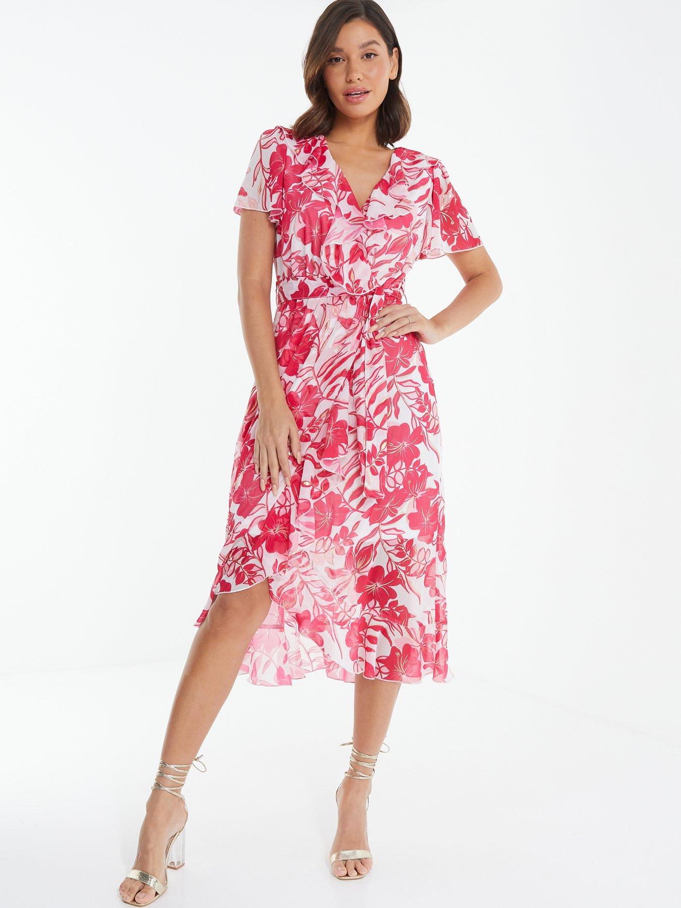 quiz-floral-chiffon-wrap-midi-dress-pink