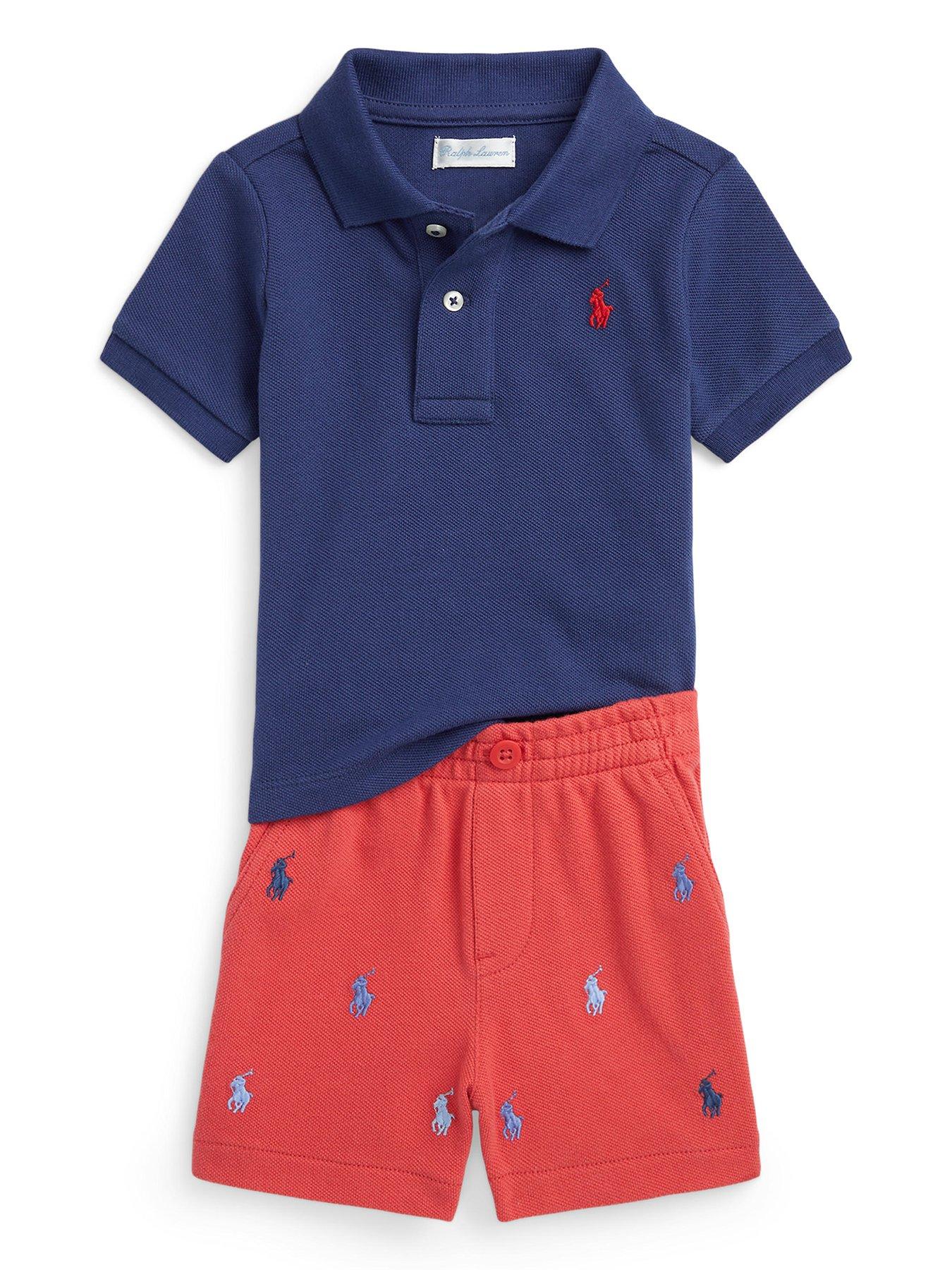 Baby Boys Polo Shirt And Short Set Navy