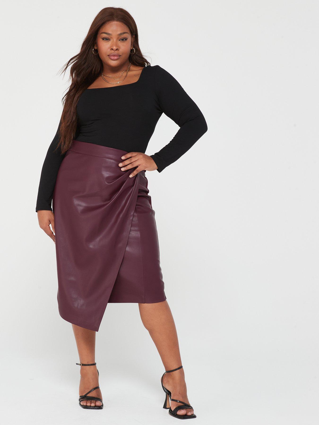 Brown pencil skirt xxl sales