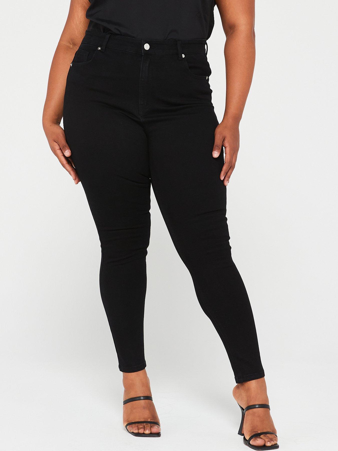 V by Very Curve Supersoft High Waisted Skinny Jean - Black