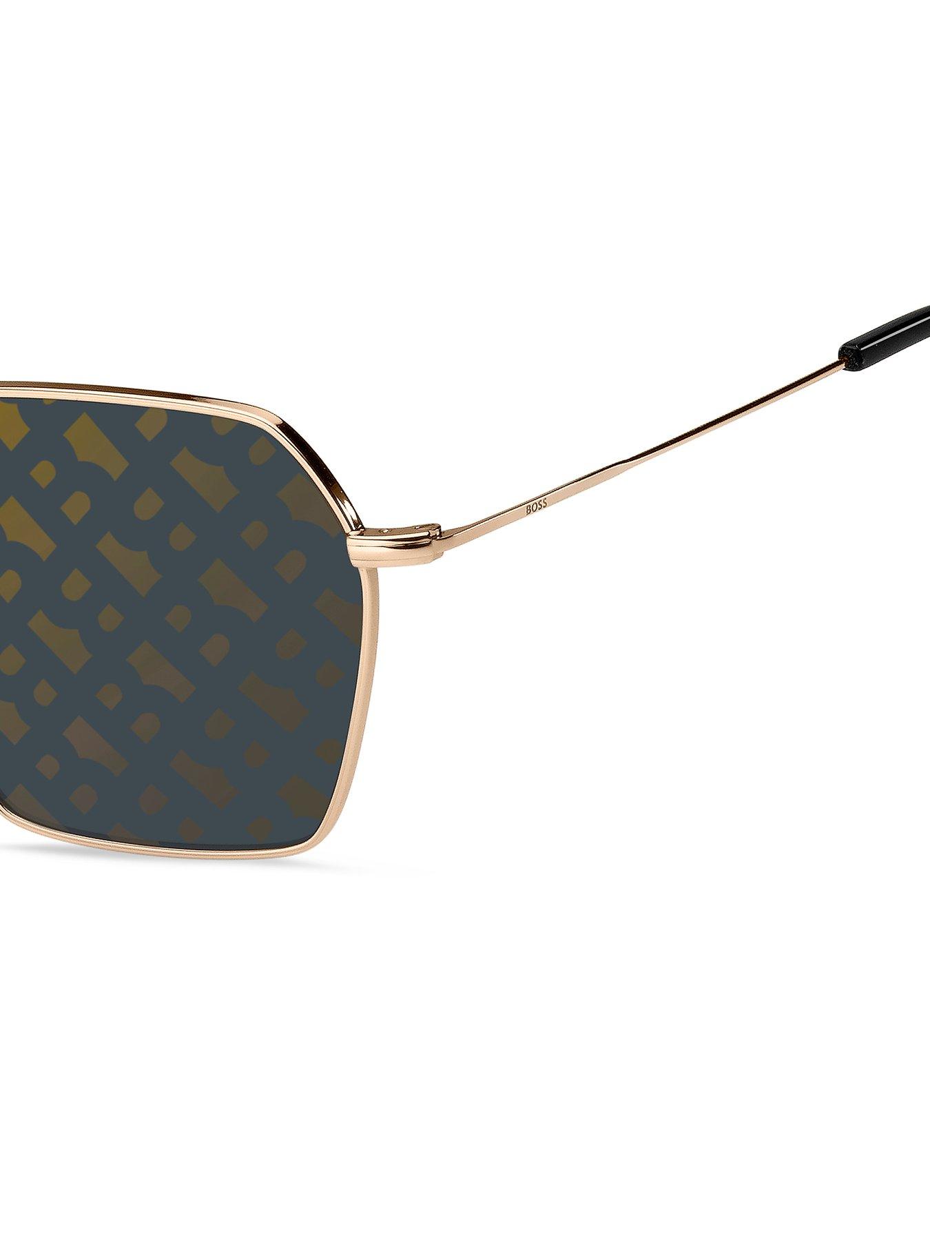 BOSS All Over Mono Logo Lens Sunglasses - Rose Gold