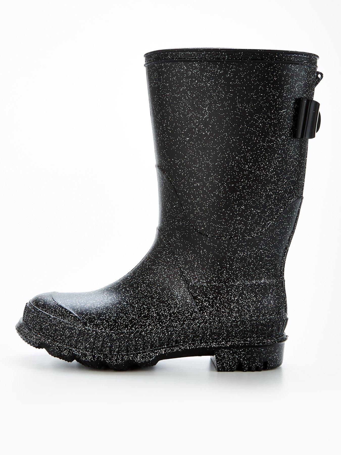 everyday-girls-glitter-wellies-black