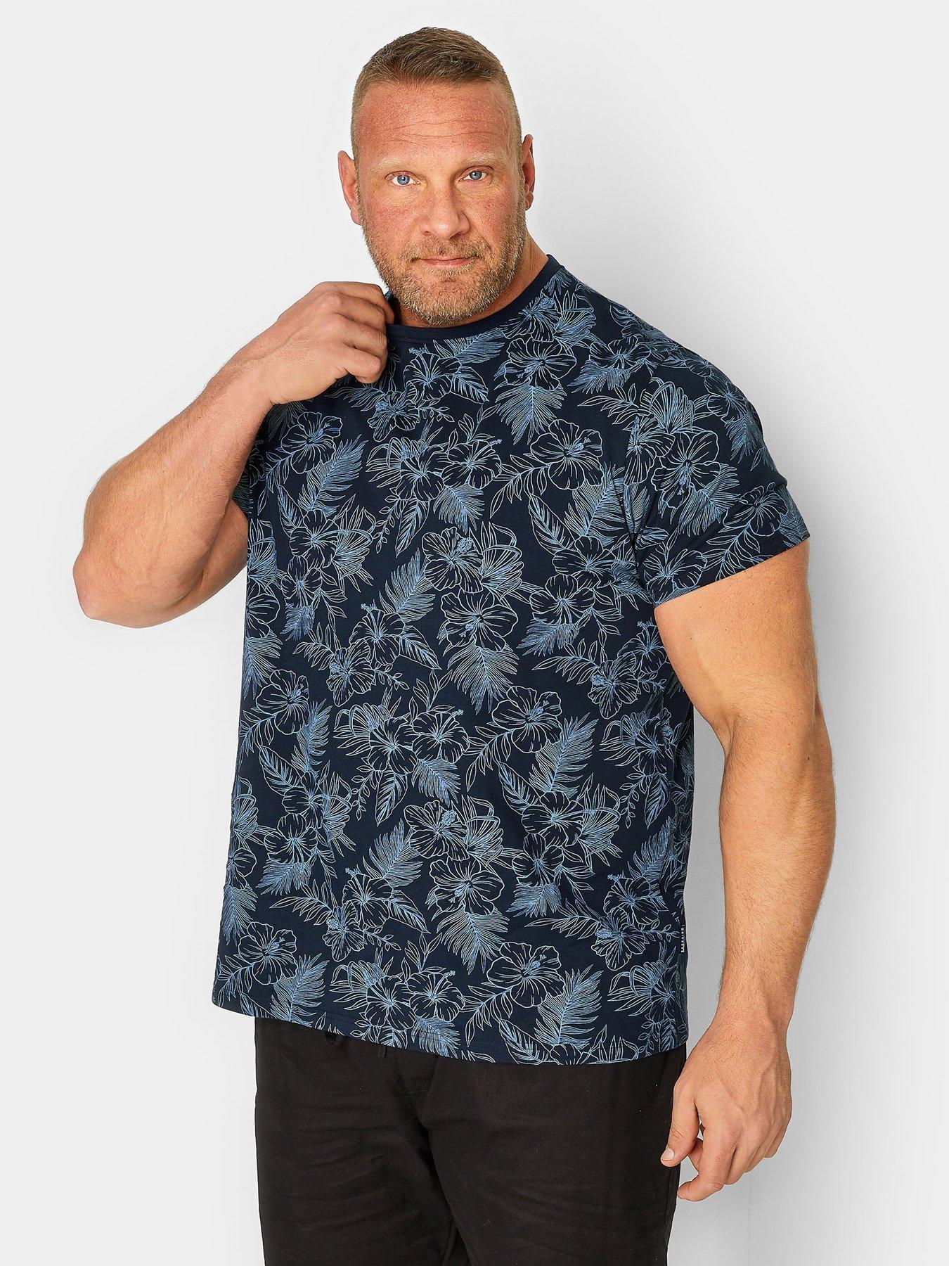 Image 1 of 1 of BadRhino Tropical All Over Print&nbsp;T-shirt - Blue