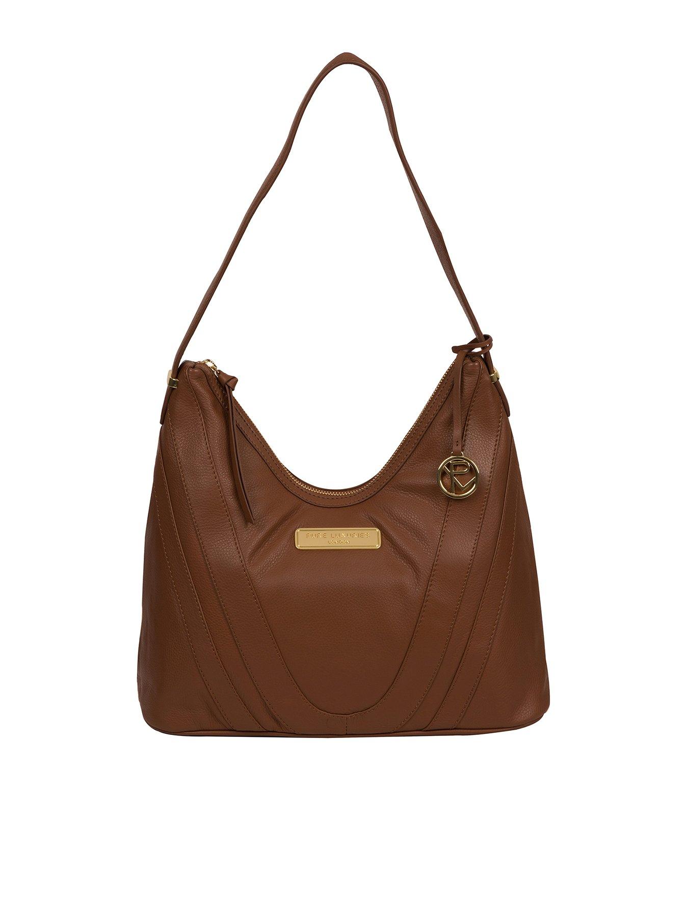 ASHWOOD Lovely Woman's Shoulder Bag Genuine Leather Chestnut Brown  Color Sz Med