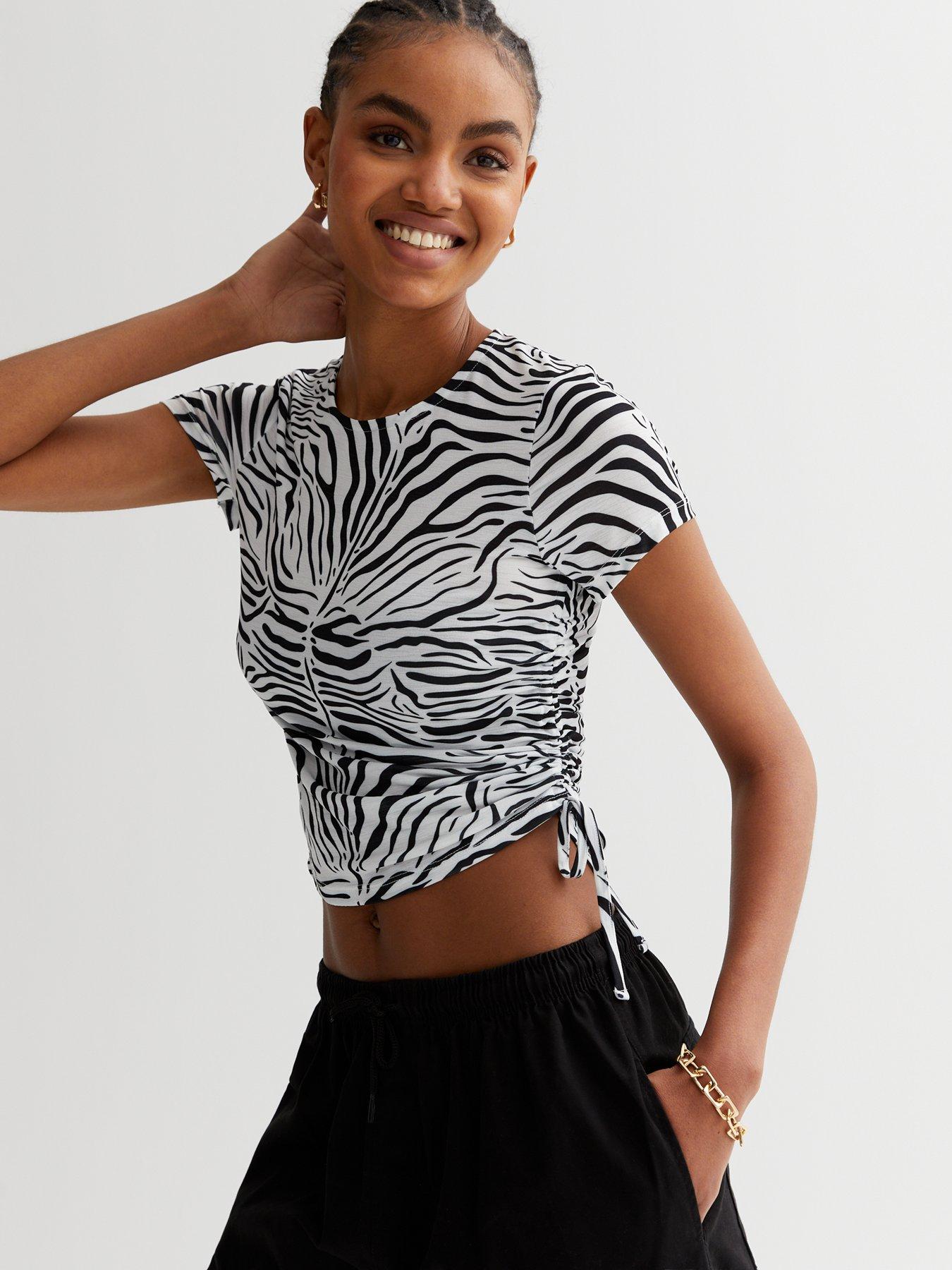 V by Very Bardot Bubble Hem Top - Print