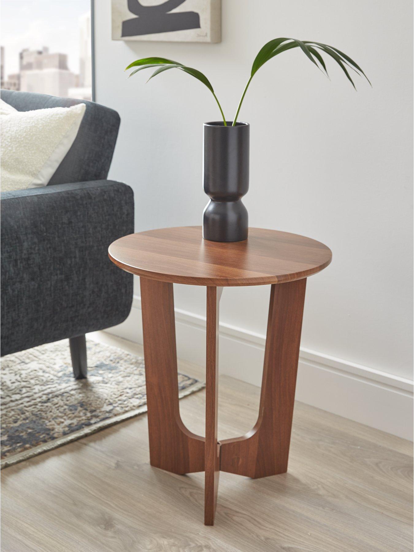 very-home-marcel-round-side-table-walnut