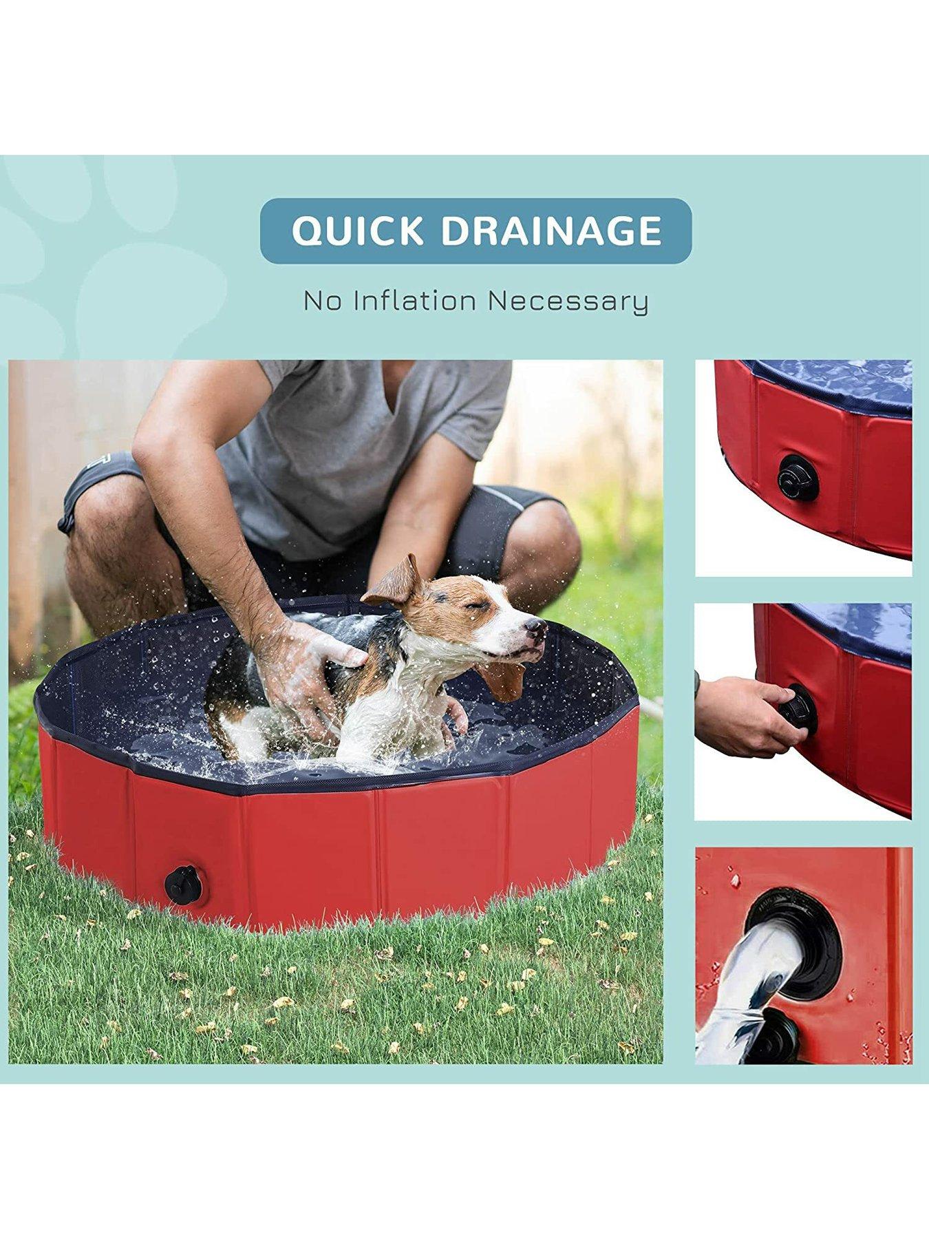 Image 4 of 7 of PawHut Foldable&nbsp;Pet Swimming Pool -&nbsp;80cm (Red)