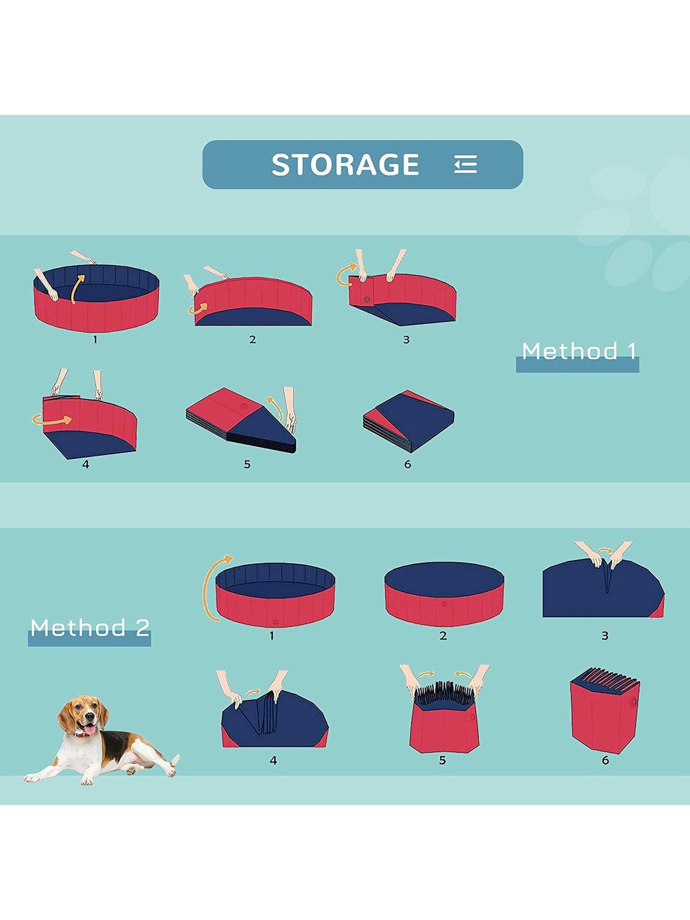 Image 7 of 7 of PawHut Foldable&nbsp;Pet Swimming Pool -&nbsp;80cm (Red)