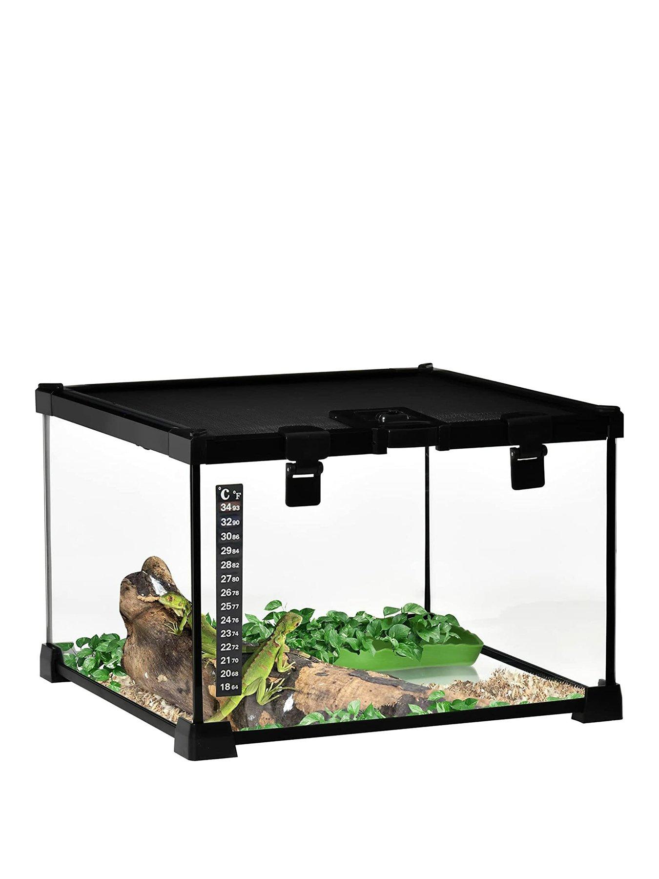 pawhut-reptile-terrarium-for-lizards-horned-frogs-andnbspsnakes--nbspblack-30-x-30-x-20cm