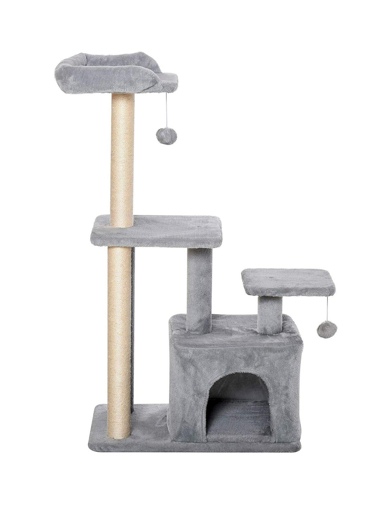 pawhut-cat-tree-tower-with-scratching-posts-sisal-hanging-ball-condofront