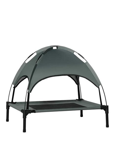 pawhut-elevated-pet-bedfoldable-cot-tent-canopyinstant-shelter-outdoor-76cm