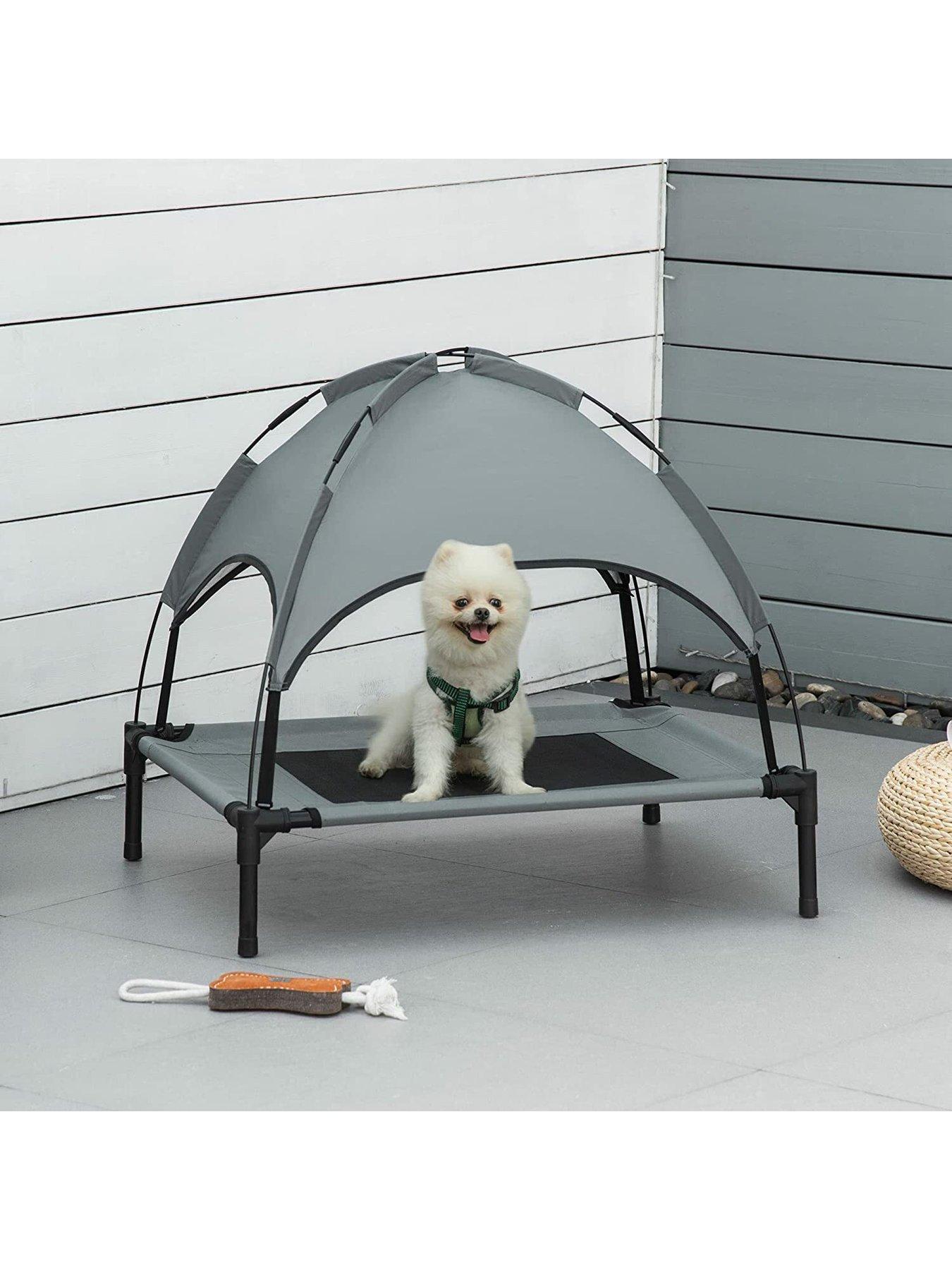 pawhut-elevated-pet-bedfoldable-cot-tent-canopyinstant-shelter-outdoor-76cmstillFront