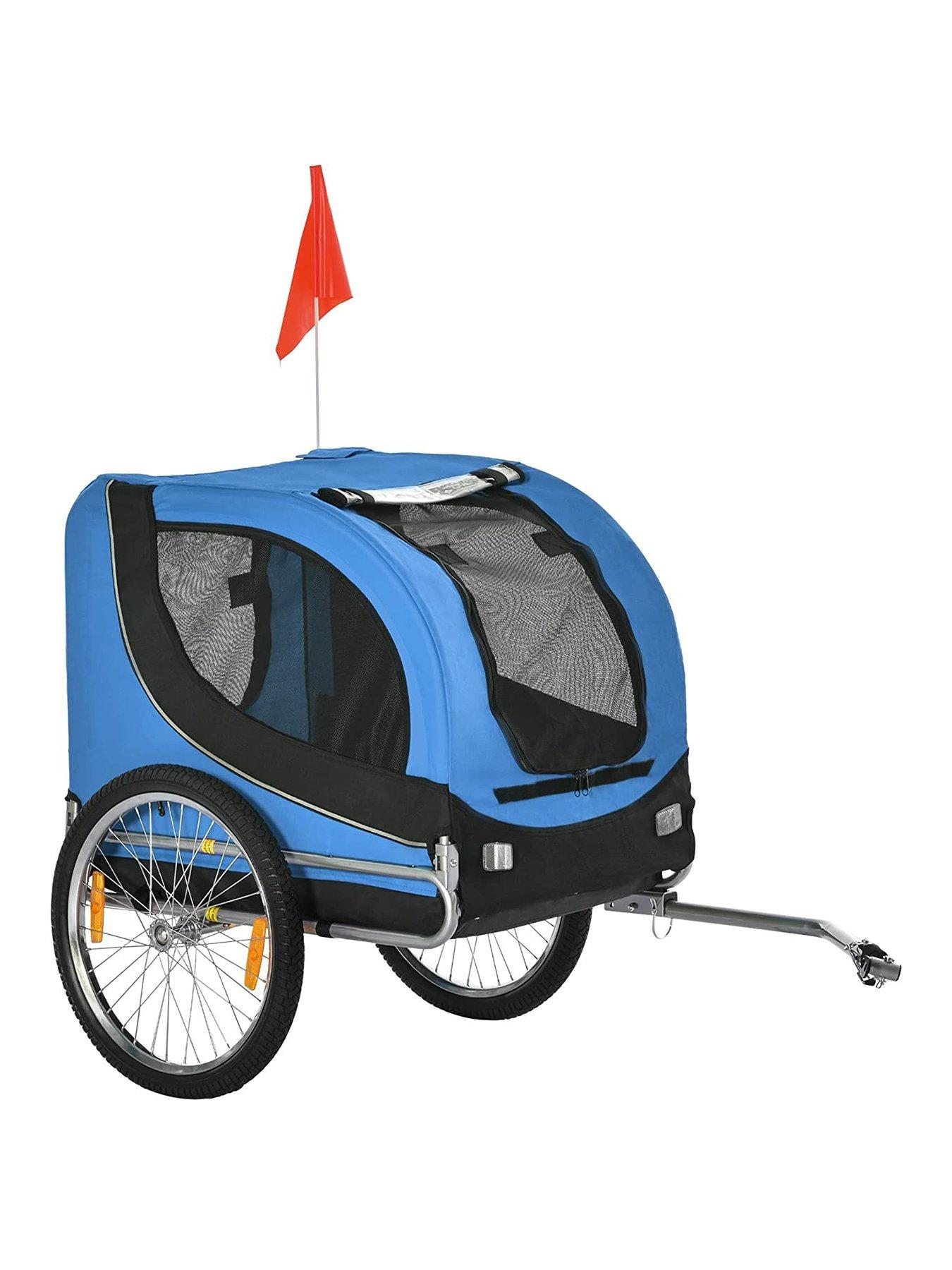 pawhut-folding-bicycle-pet-trailer-withnbspremovable-cover--nbspblue