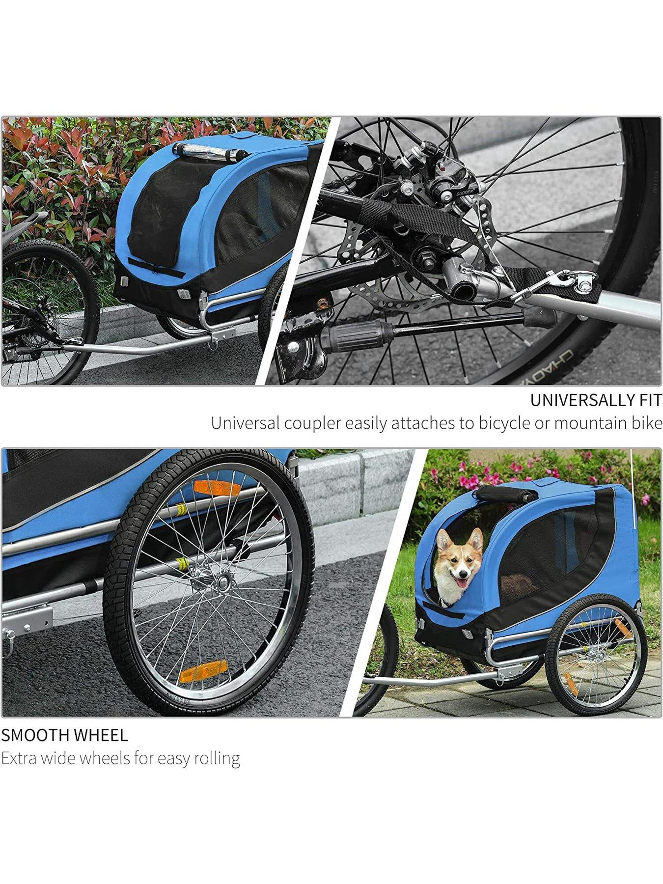 pawhut-folding-bicycle-pet-trailer-withnbspremovable-cover--nbspblueoutfit