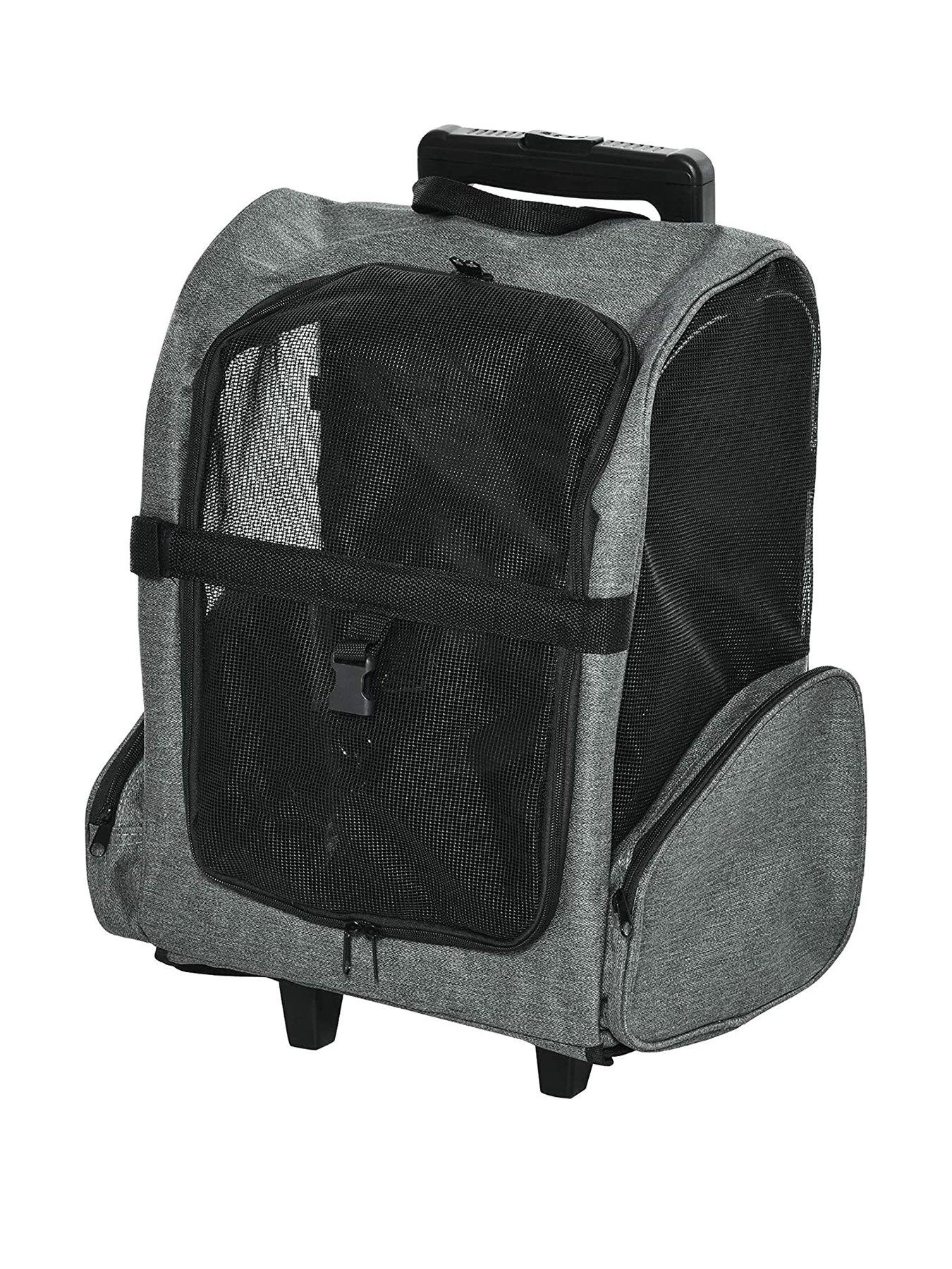 Image of PawHut Pet Travel Backpack Bag with Telescopic Wheel