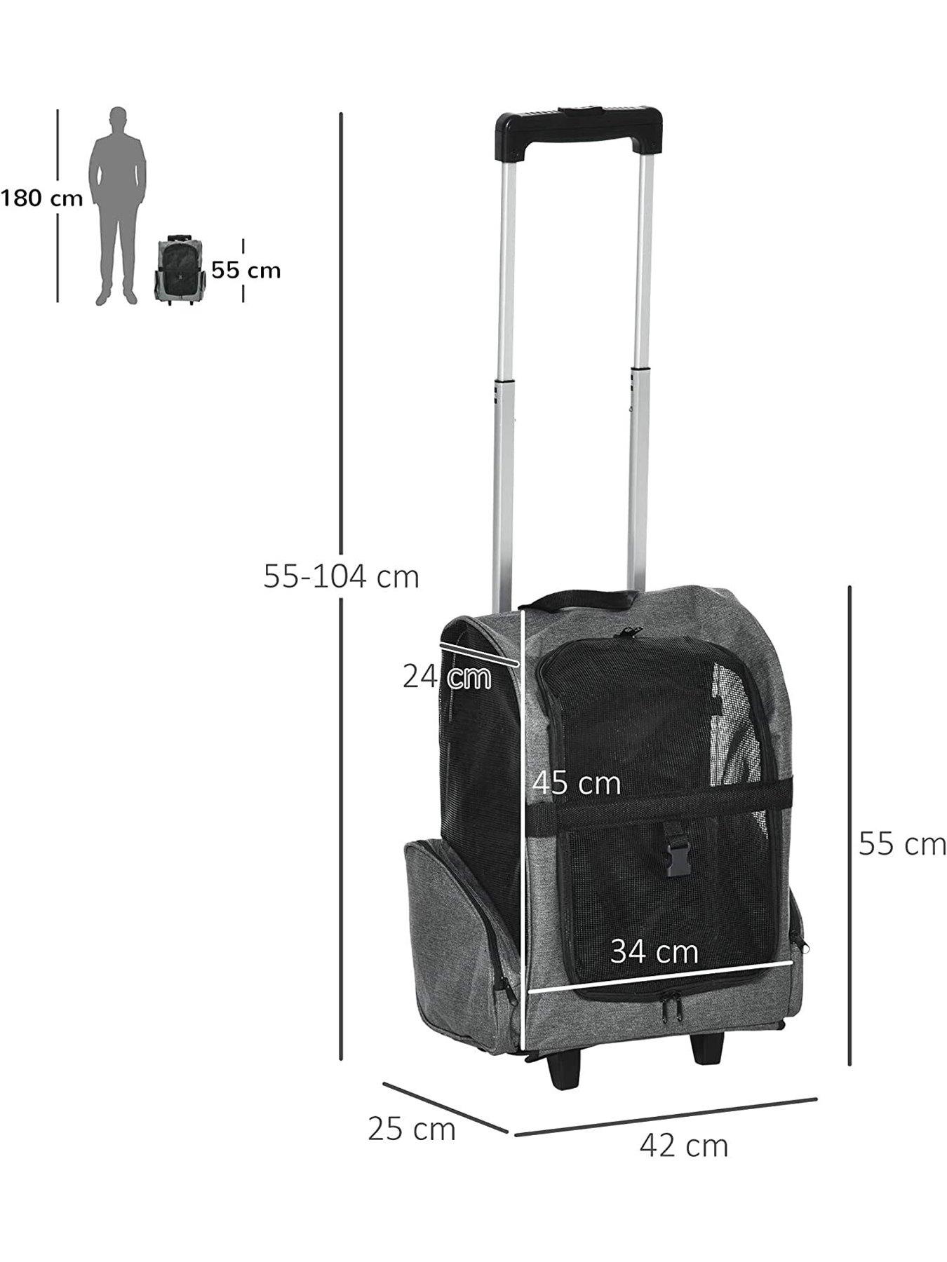 pawhut-pet-travel-backpack-bag-withnbsptelescopic-wheelstillFront