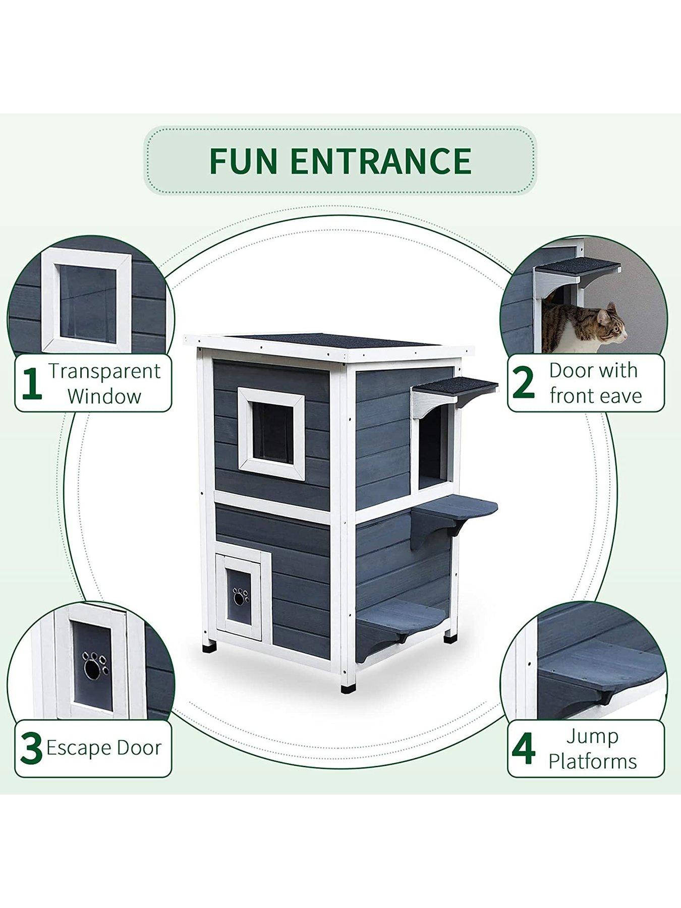 pawhut-outdoor-solid-wood-2-floor-cat-condopet-housedetail