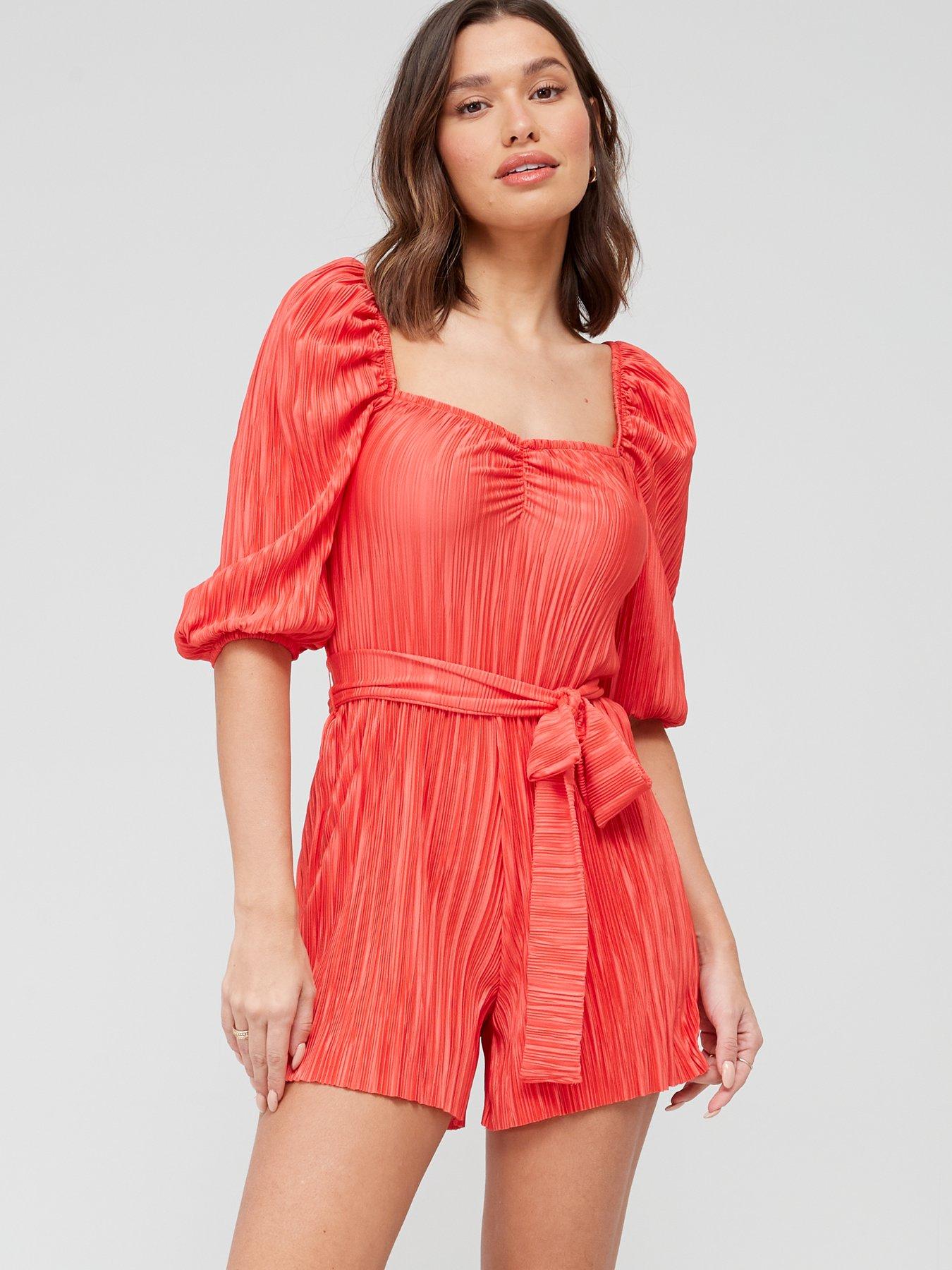 River island cheap plisse playsuit