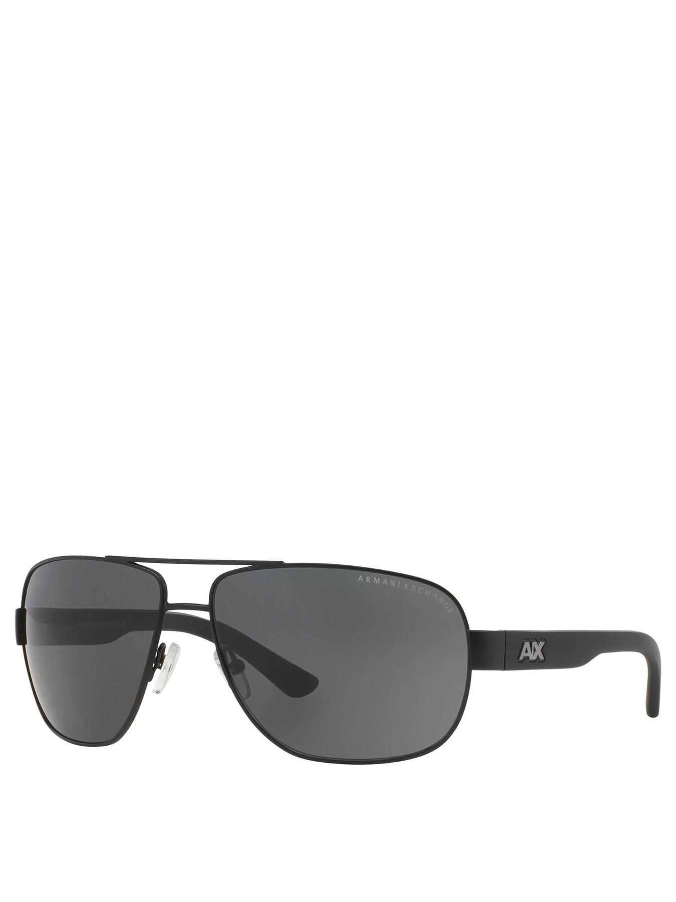 Image 1 of 4 of Armani Exchange Armani Exchange Rectangle Sunglasses - Black
