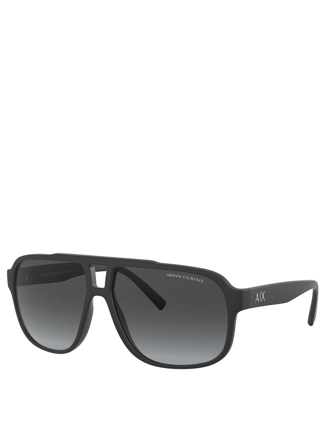 Armani Exchange Armani Exchange Large Aviator Sunglasses - Black